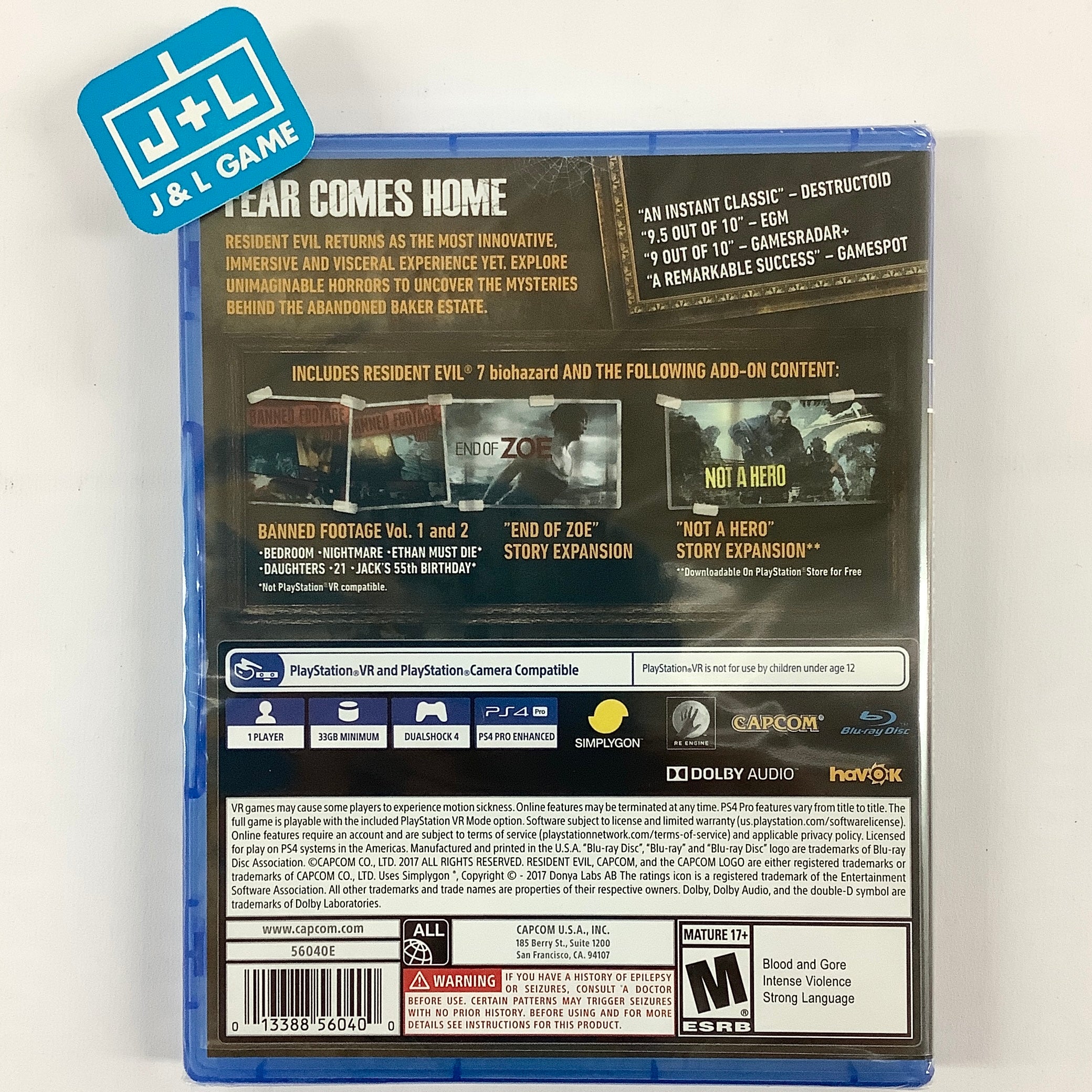 Resident Evil VII Biohazard (Gold Edition) - (PS4) PlayStation 4 Video Games Capcom   