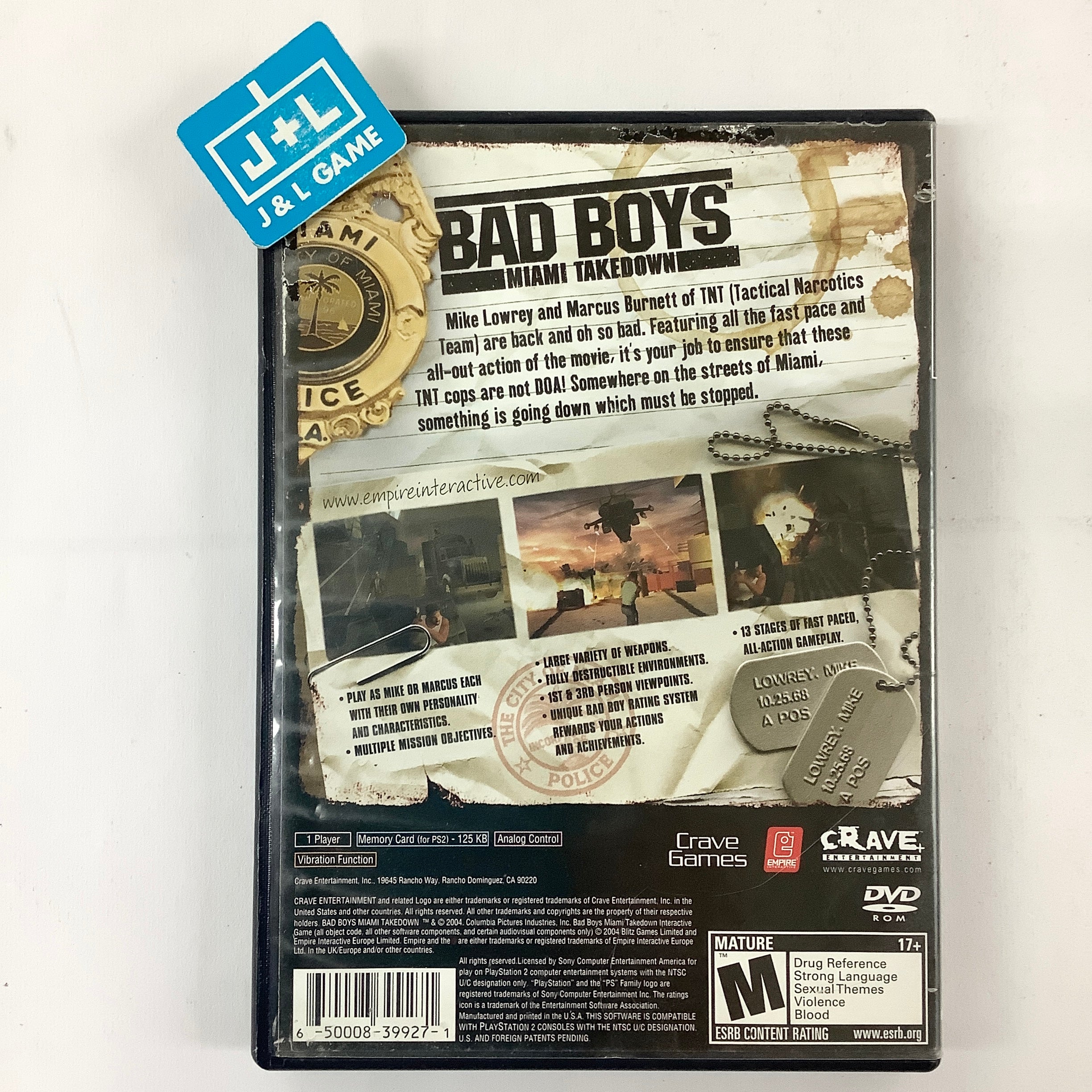 Bad Boys: Miami Takedown - (PS2) PlayStation 2 [Pre-Owned] Video Games Crave Entertainment   