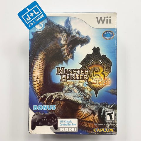 Monster Hunter Tri With Wii Classic Controller Pro Bundle - Nintendo Wii Video Games Capcom   
