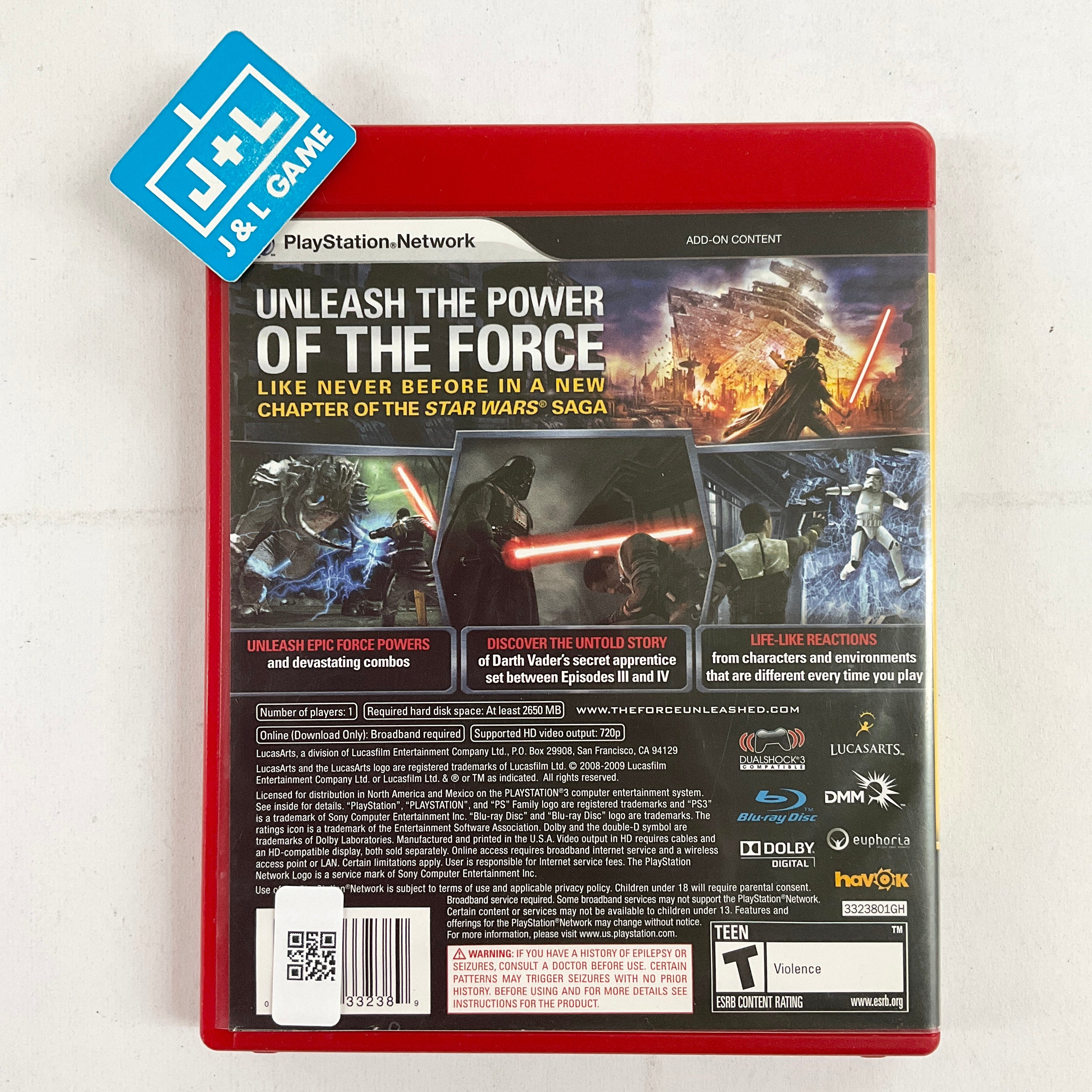 Star Wars: The Force Unleashed (Greatest Hits) - (PS3) PlayStation 3 [Pre-Owned] Video Games LucasArts   