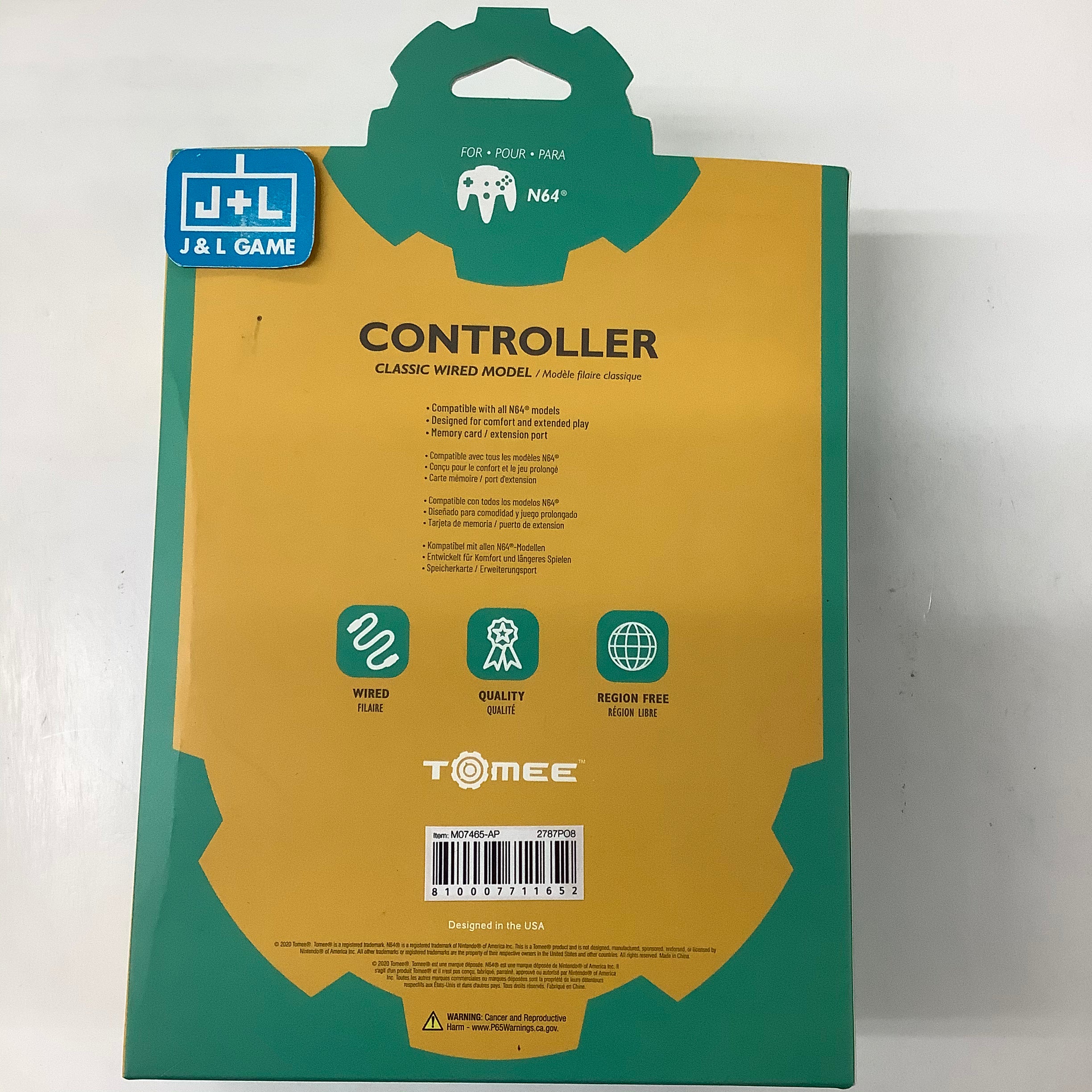 Tomee N64 Wired Controller (Atomic Purple) - (N64) Nintendo 64 Accessories Tomee   