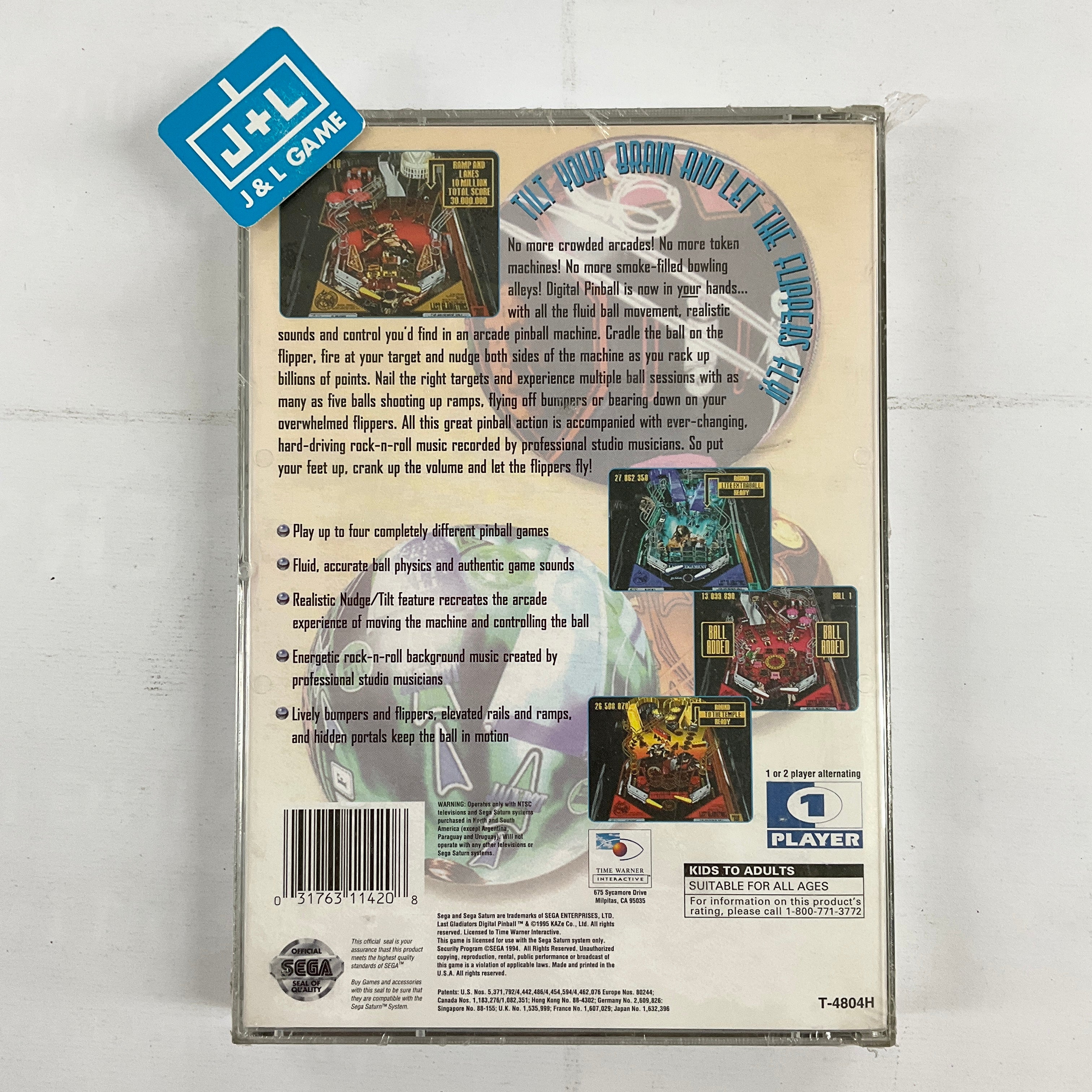 Last Gladiators Digital Pinball - (SS) SEGA Saturn Video Games Time Warner Interactive   