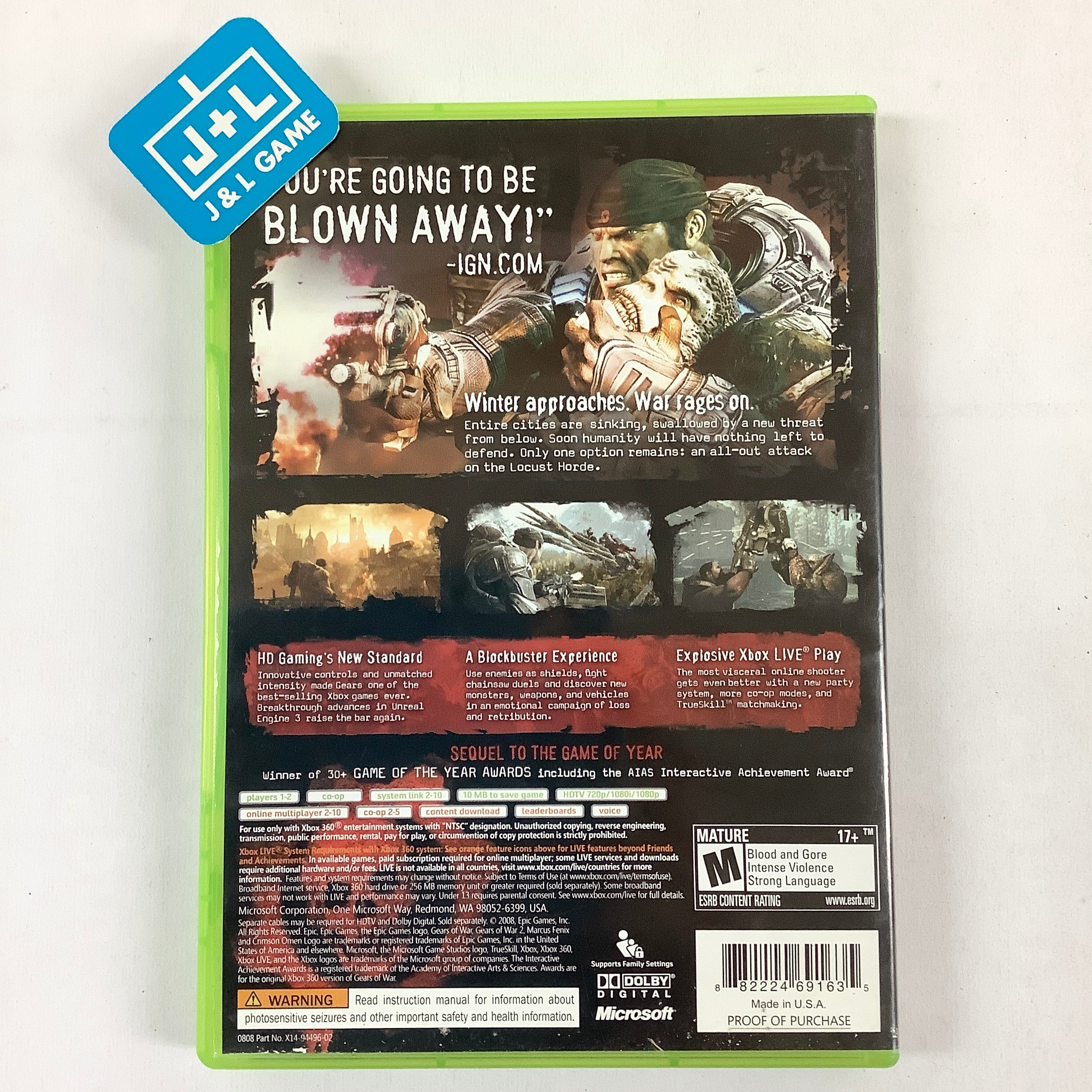 Gears of War 2 - Xbox 360 [Pre-Owned] Video Games Microsoft Game Studios   