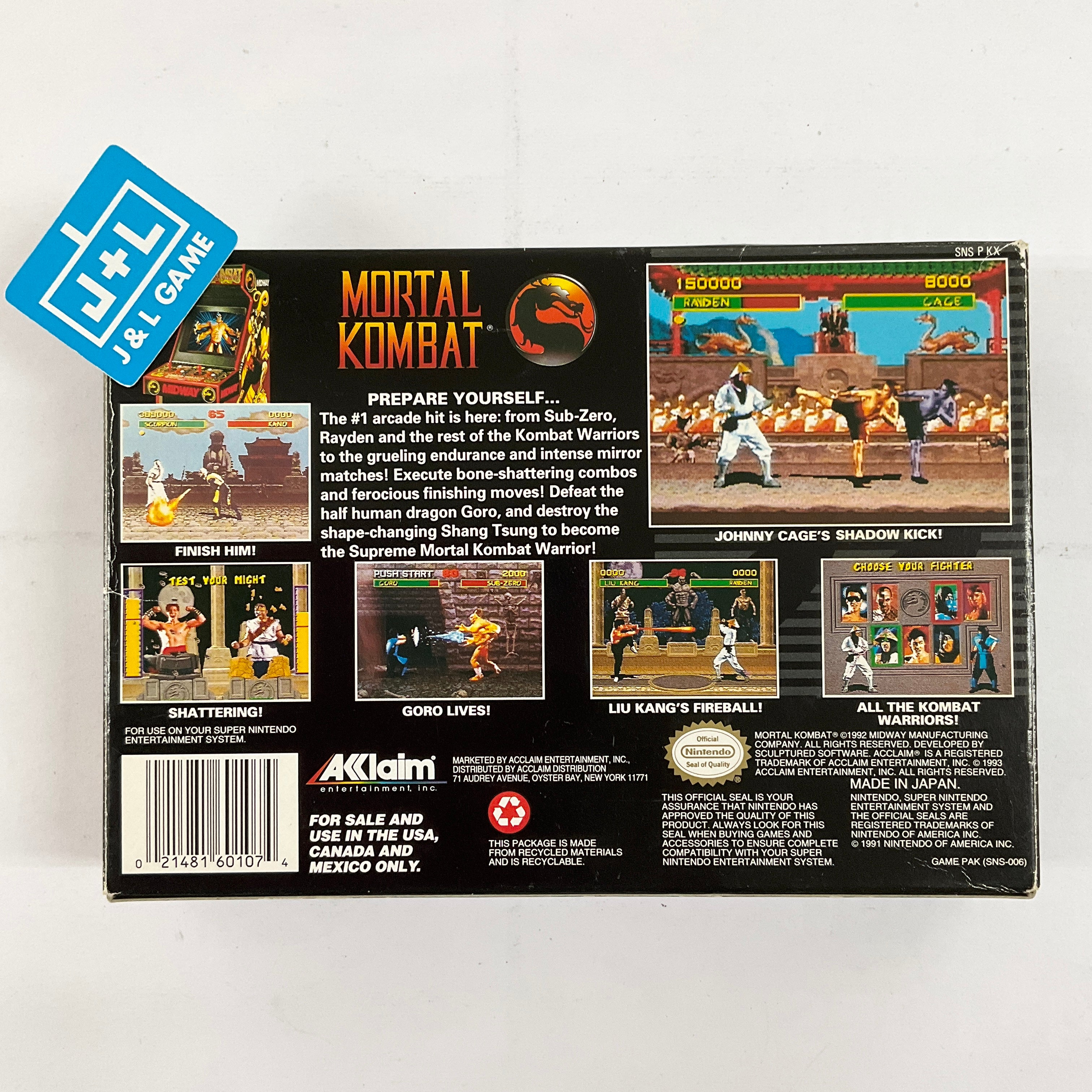 Mortal Kombat: Competition Edition - (SNES) Super Nintendo [Pre-Owned] Video Games Acclaim   
