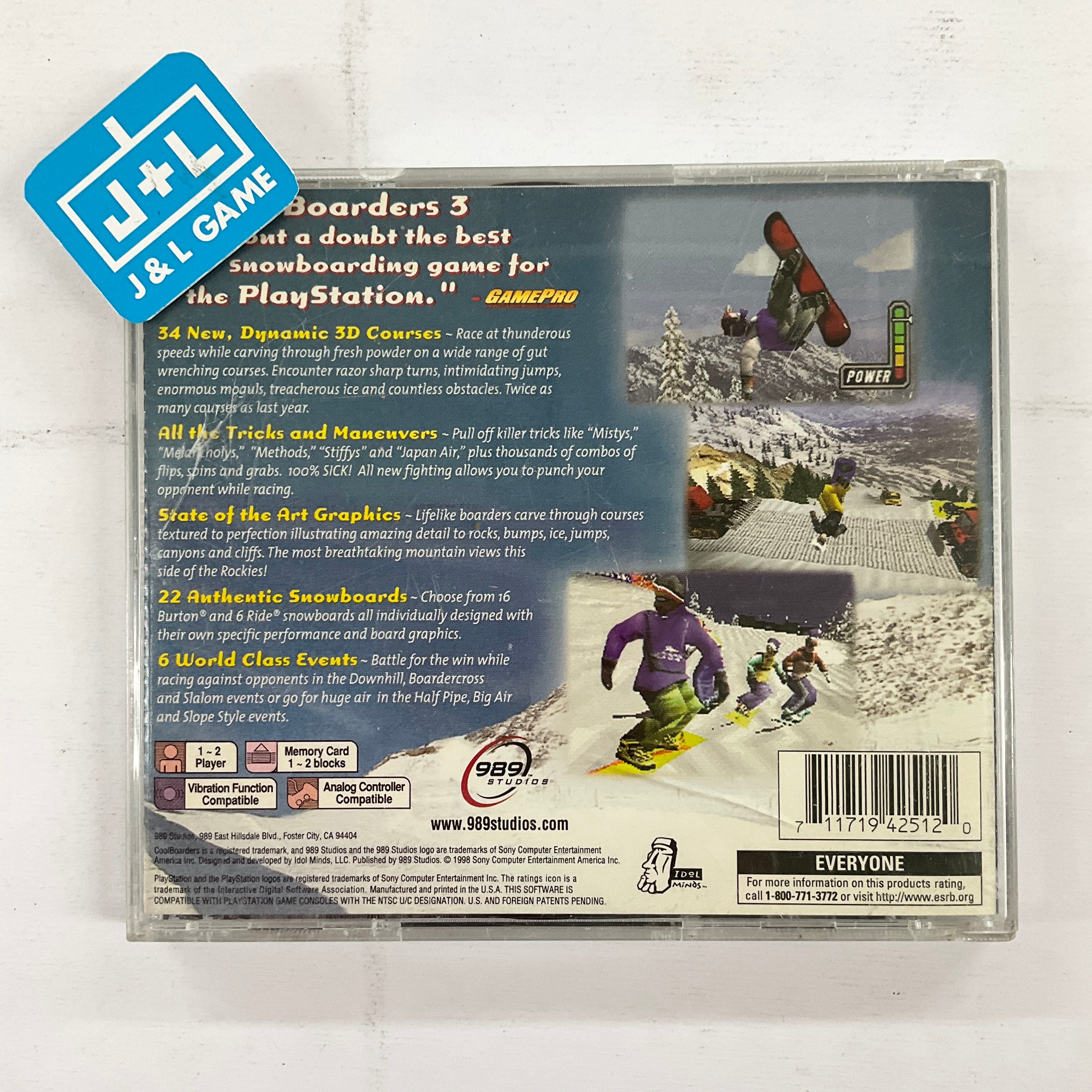 Cool Boarders 3 - (PS1) PlayStation 1 [Pre-Owned] Video Games 989 Studios   