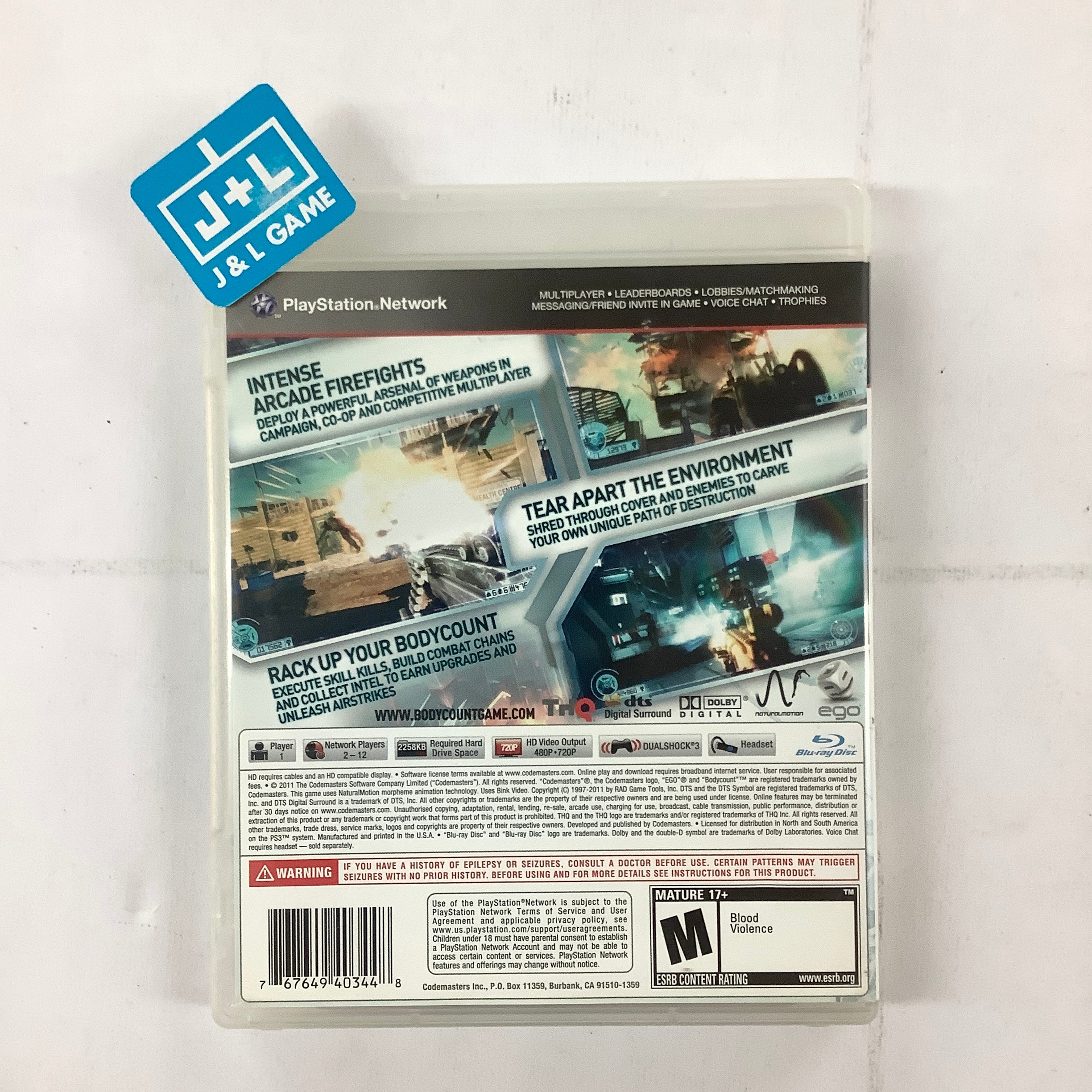 Bodycount - (PS3) PlayStation 3 [Pre-Owned] Video Games Codemasters   
