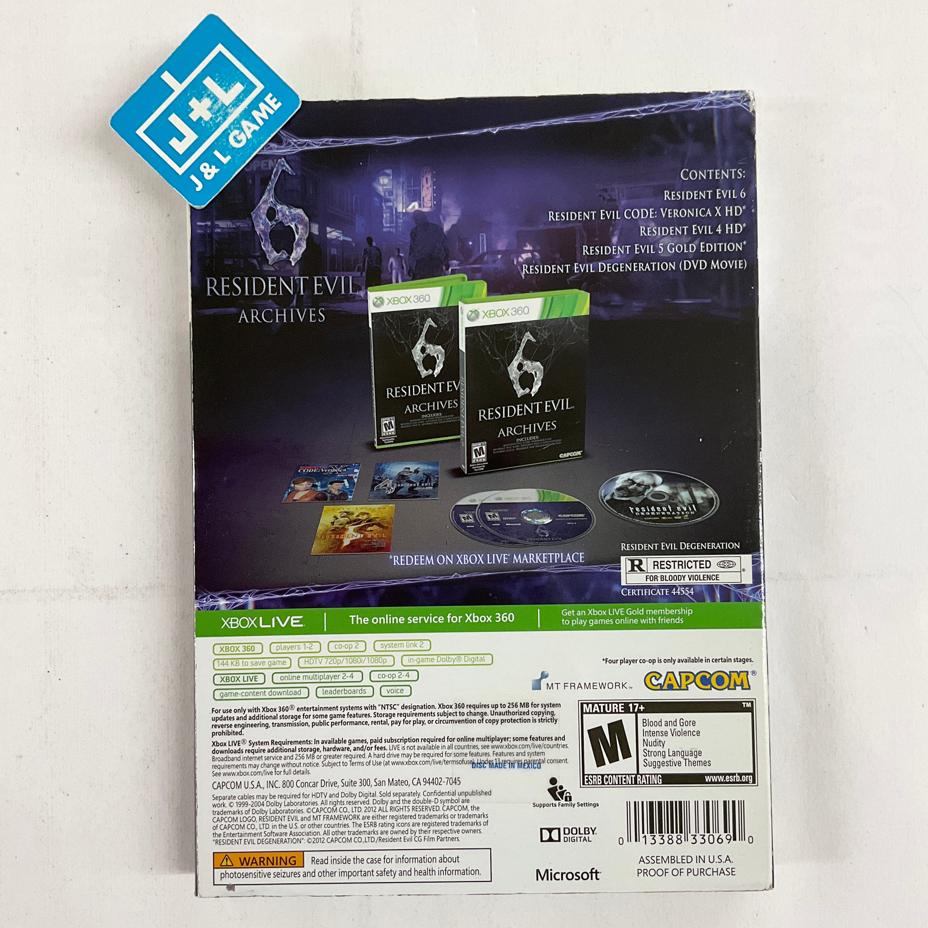 Resident Evil 6 Archives - Xbox 360 [Pre-Owned] Video Games Capcom   