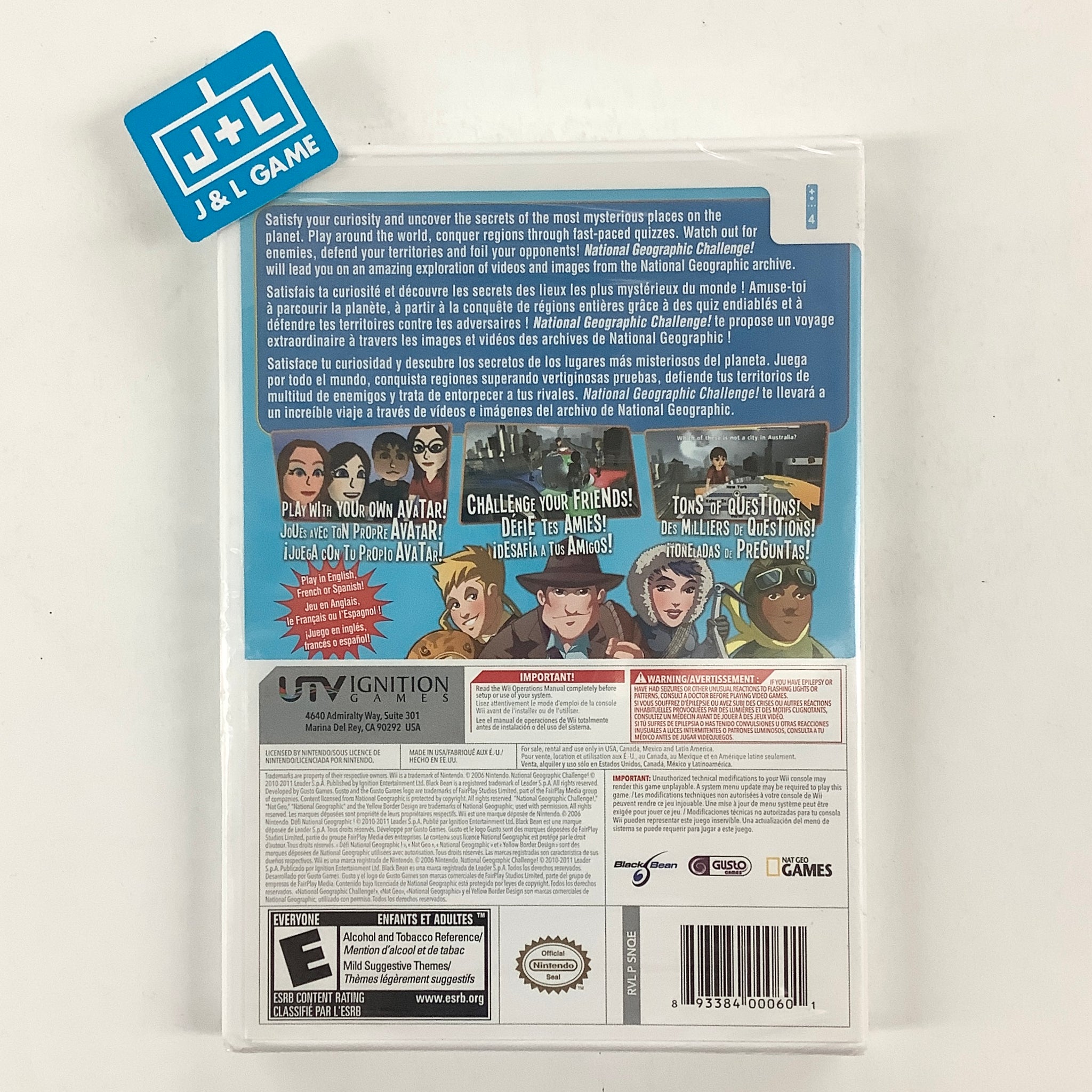 National Geographic Challenge! Nintendo Wii J&L Video Games New