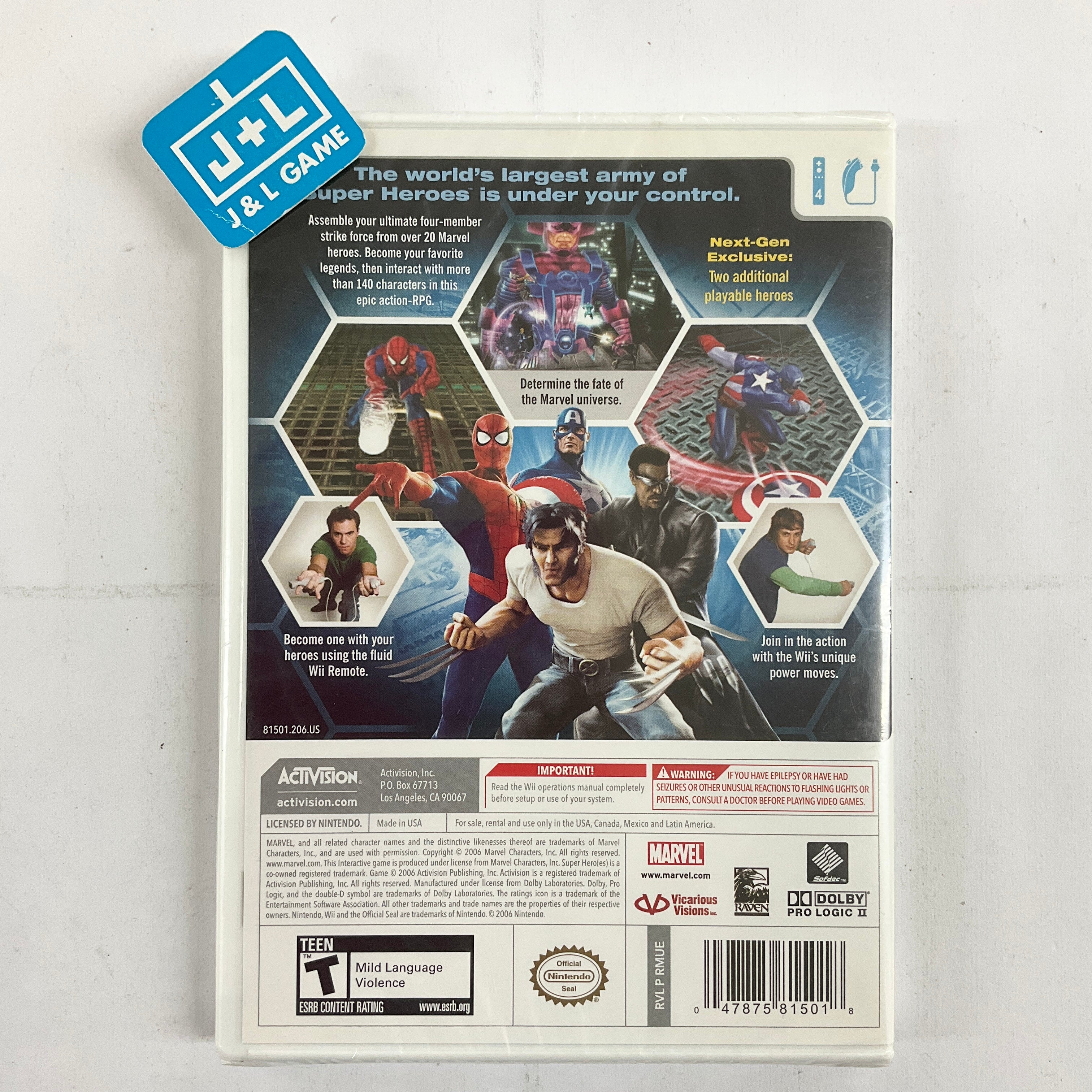 Marvel: Ultimate Alliance - Nintendo Wii Video Games Activision   