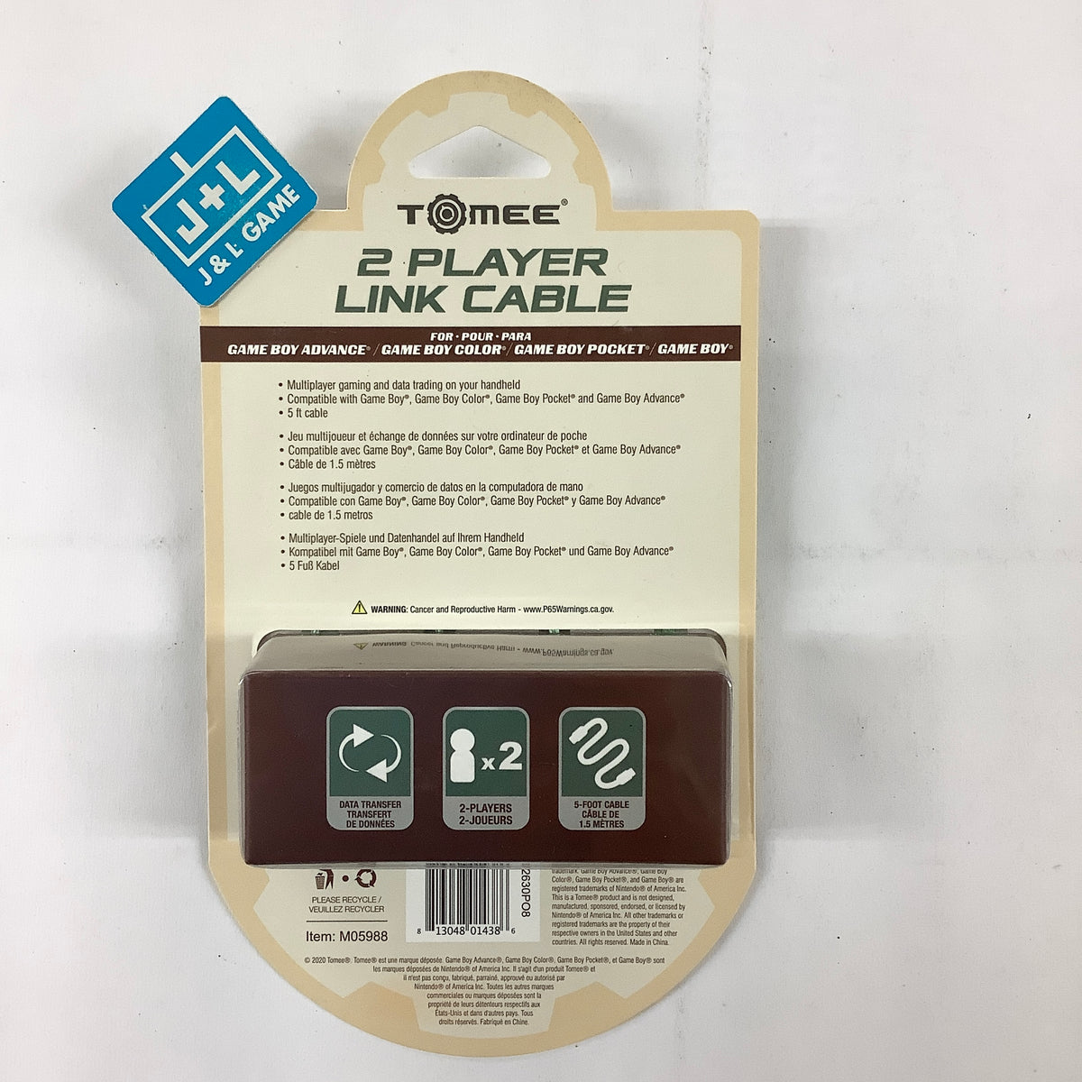 Color Gaecable Tomee 2 Player Link Cable - (GBC) Game Boy Color | J&L Game