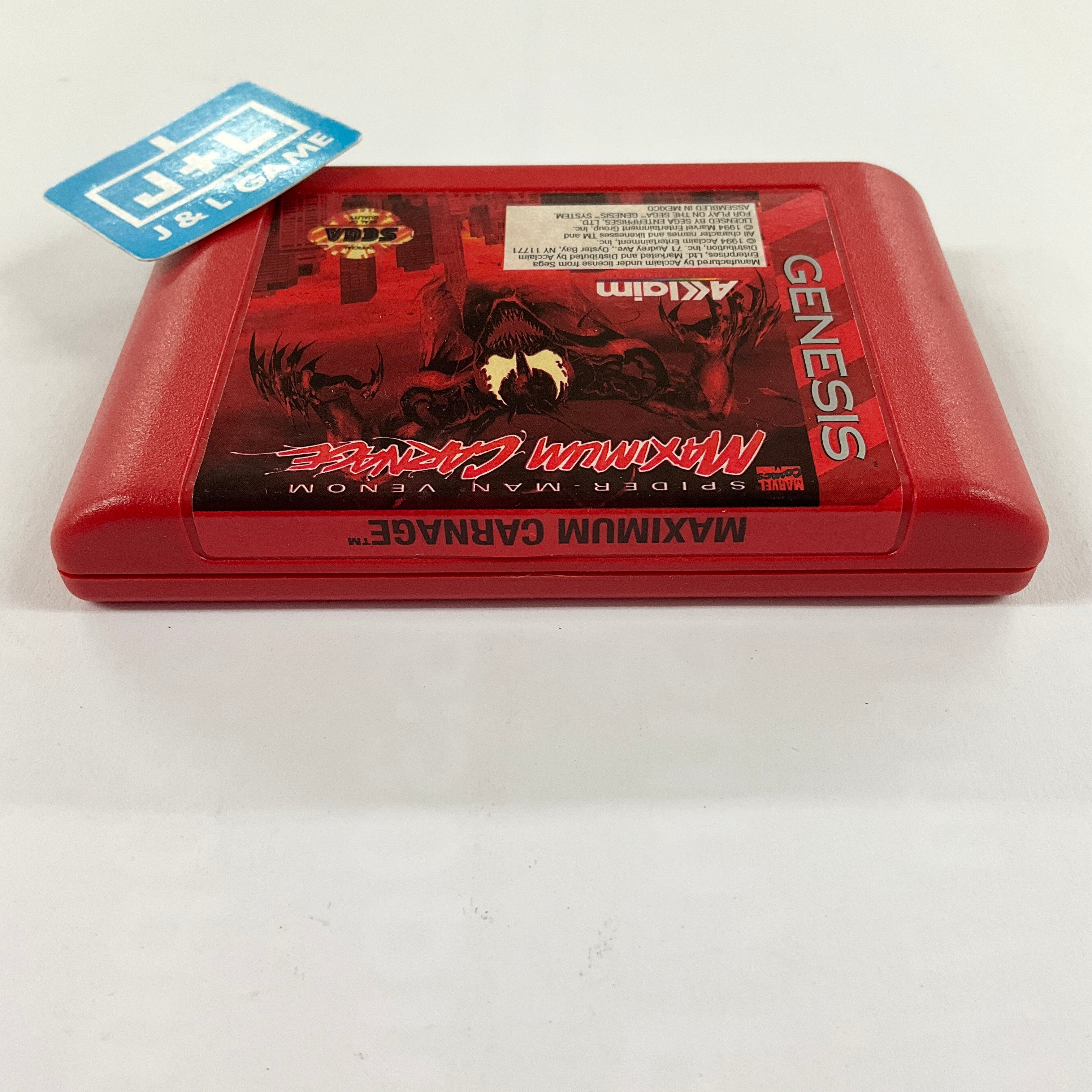 Spider-Man & Venom: Maximum Carnage (Red Cartridge) - SEGA Genesis [Pre-Owned] Video Games Acclaim   