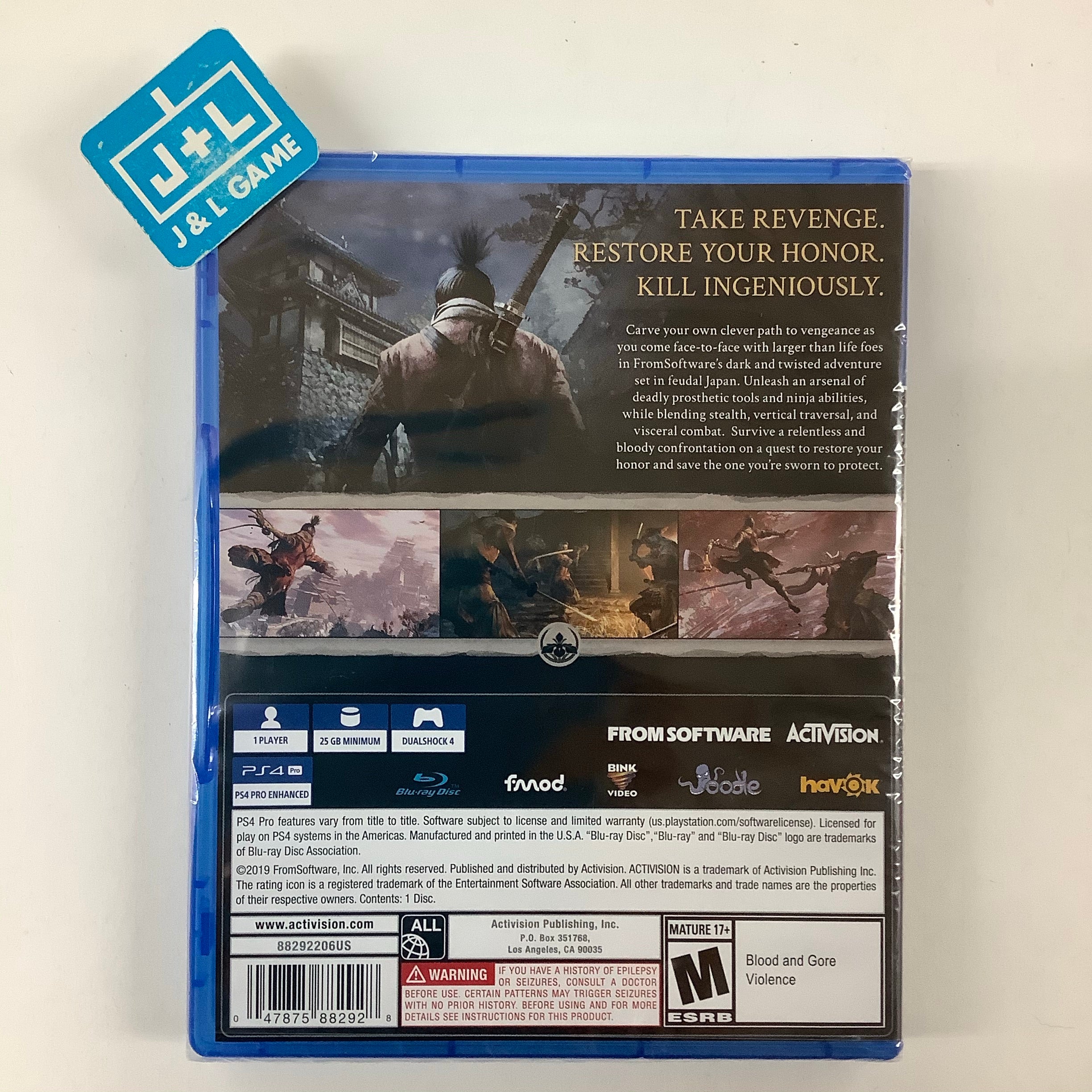 Sekiro: Shadows Die Twice - (PS4) PlayStation 4 Video Games Activision   