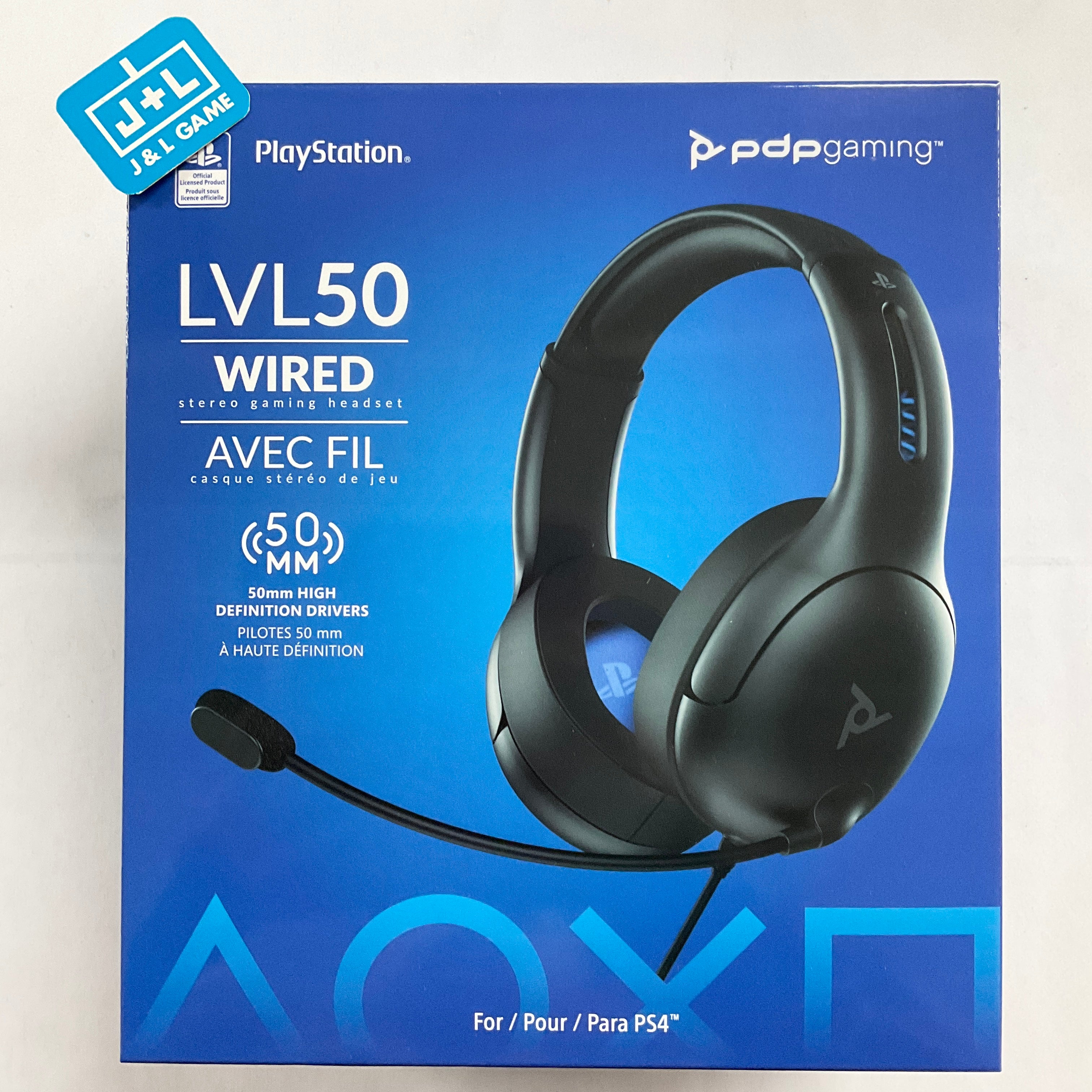 PDP Gaming LVL50 Wired Headset (Black) - (PS4) Playstation 4 Accessories PDP   