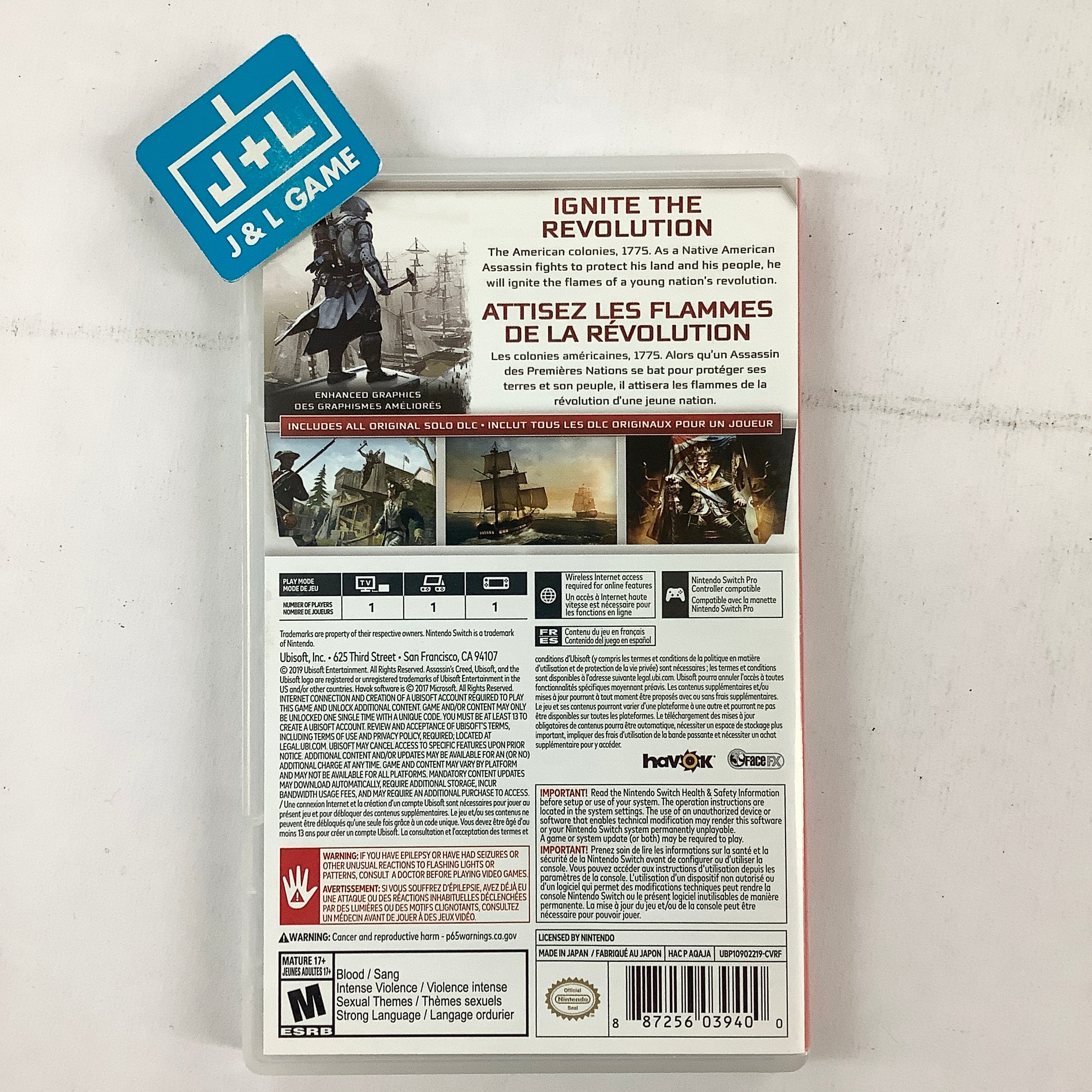 Assassin's Creed III: Remastered - (NSW) Nintendo Switch [Pre-Owned] Video Games Ubisoft   