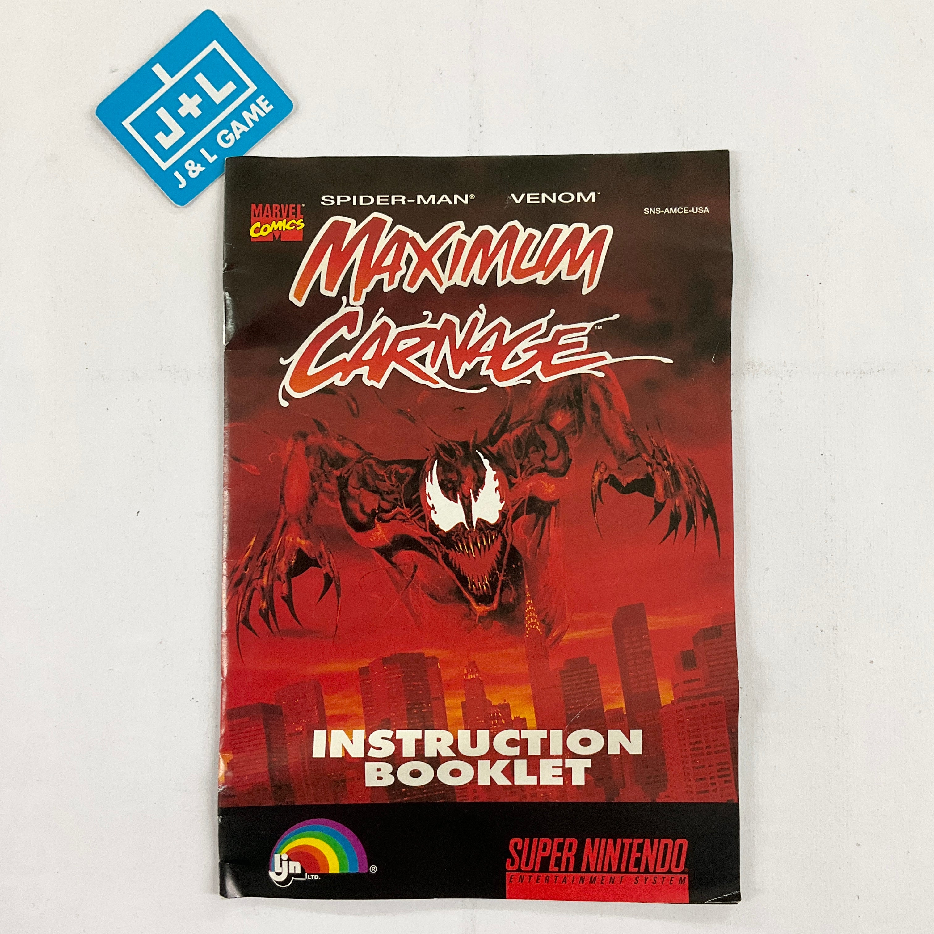 Spider-Man & Venom: Maximum Carnage - (SNES) Super Nintendo [Pre-Owned] Video Games LJN Ltd.   
