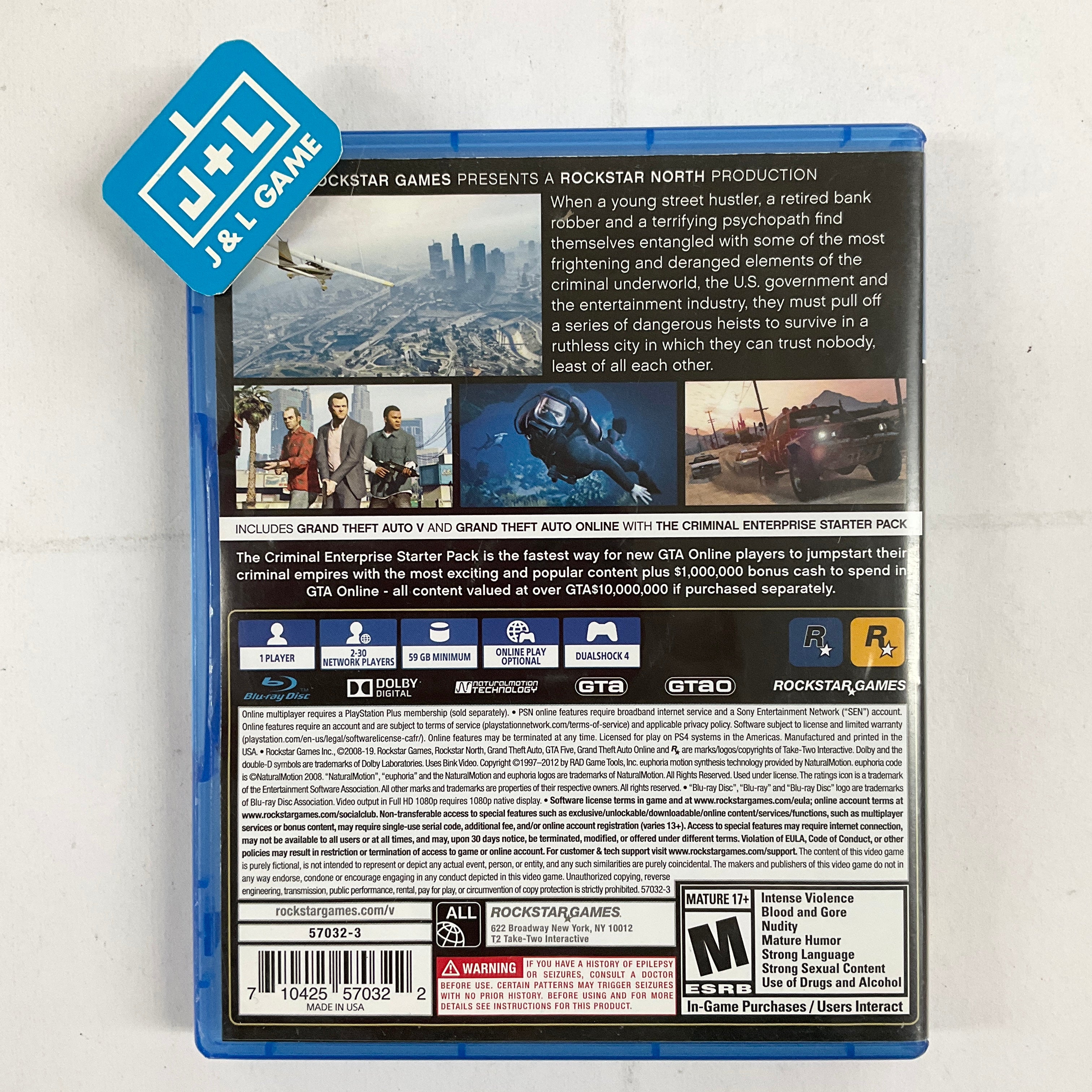 Grand Theft Auto V Premium Edition - (PS4) Playstation 4 [Pre-Owned] Video Games Rockstar Games   