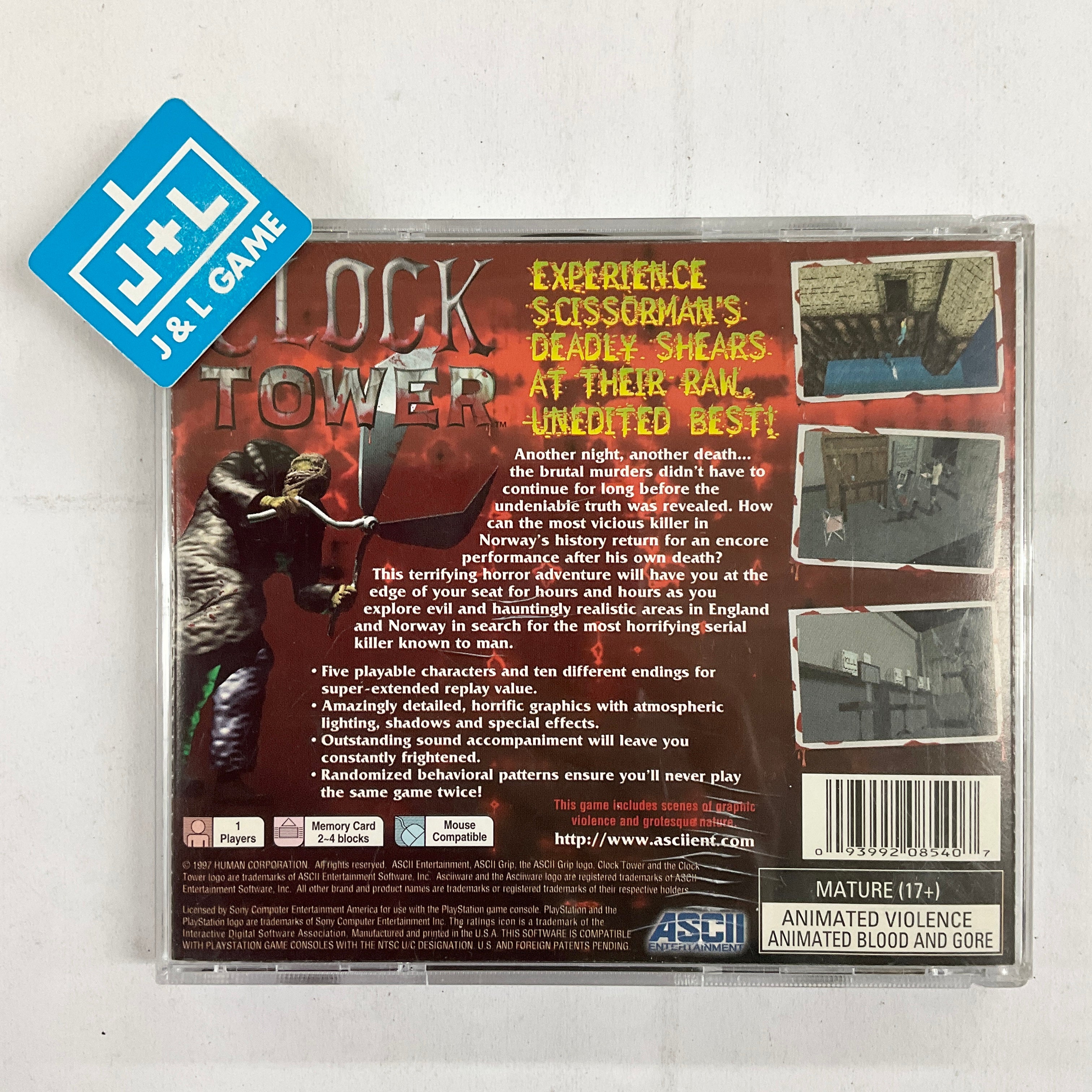 Clock Tower - (PS1) PlayStation 1 [Pre-Owned] Video Games ASCII Entertainment   