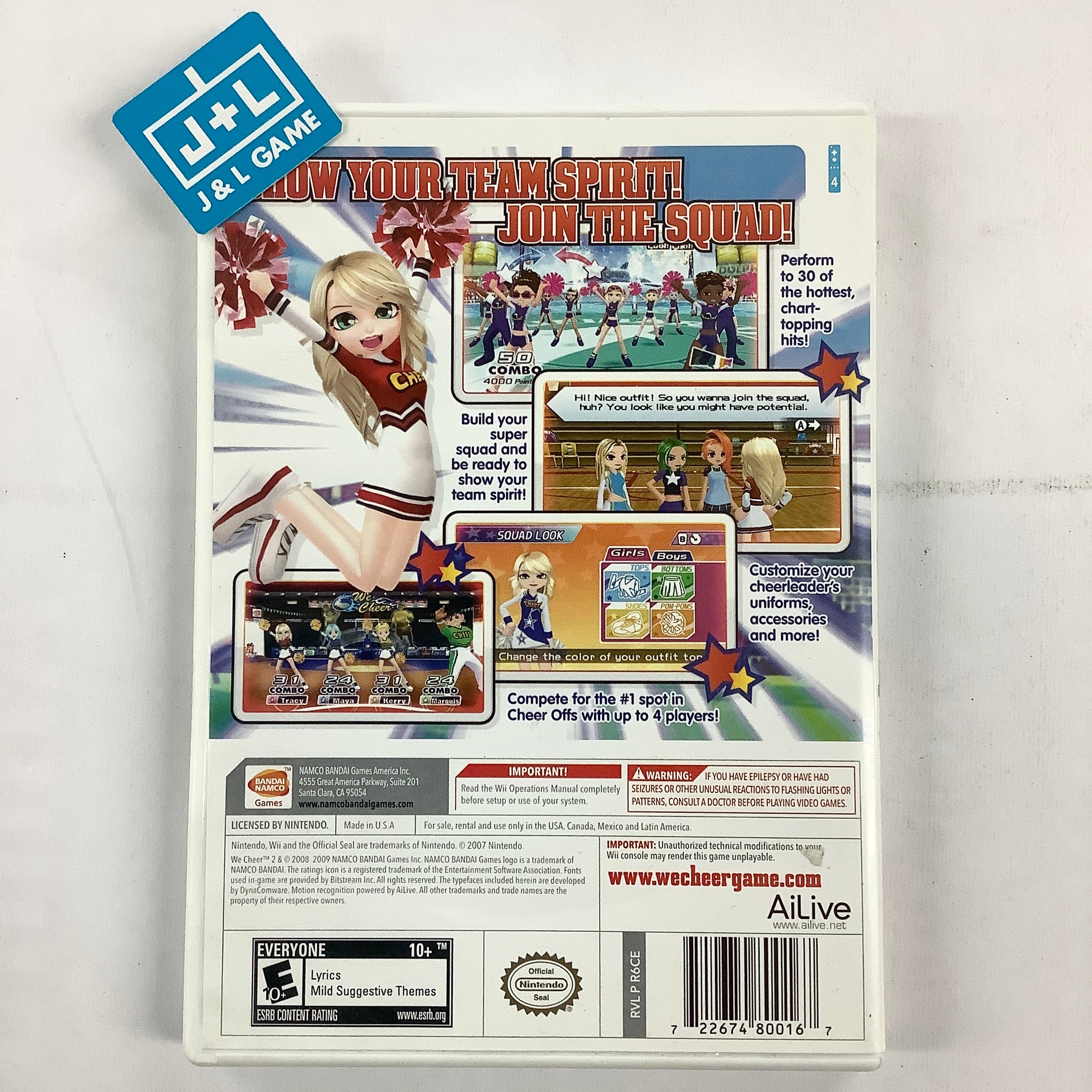 We Cheer 2 - Nintendo Wii [Pre-Owned] Video Games Namco Bandai Games   