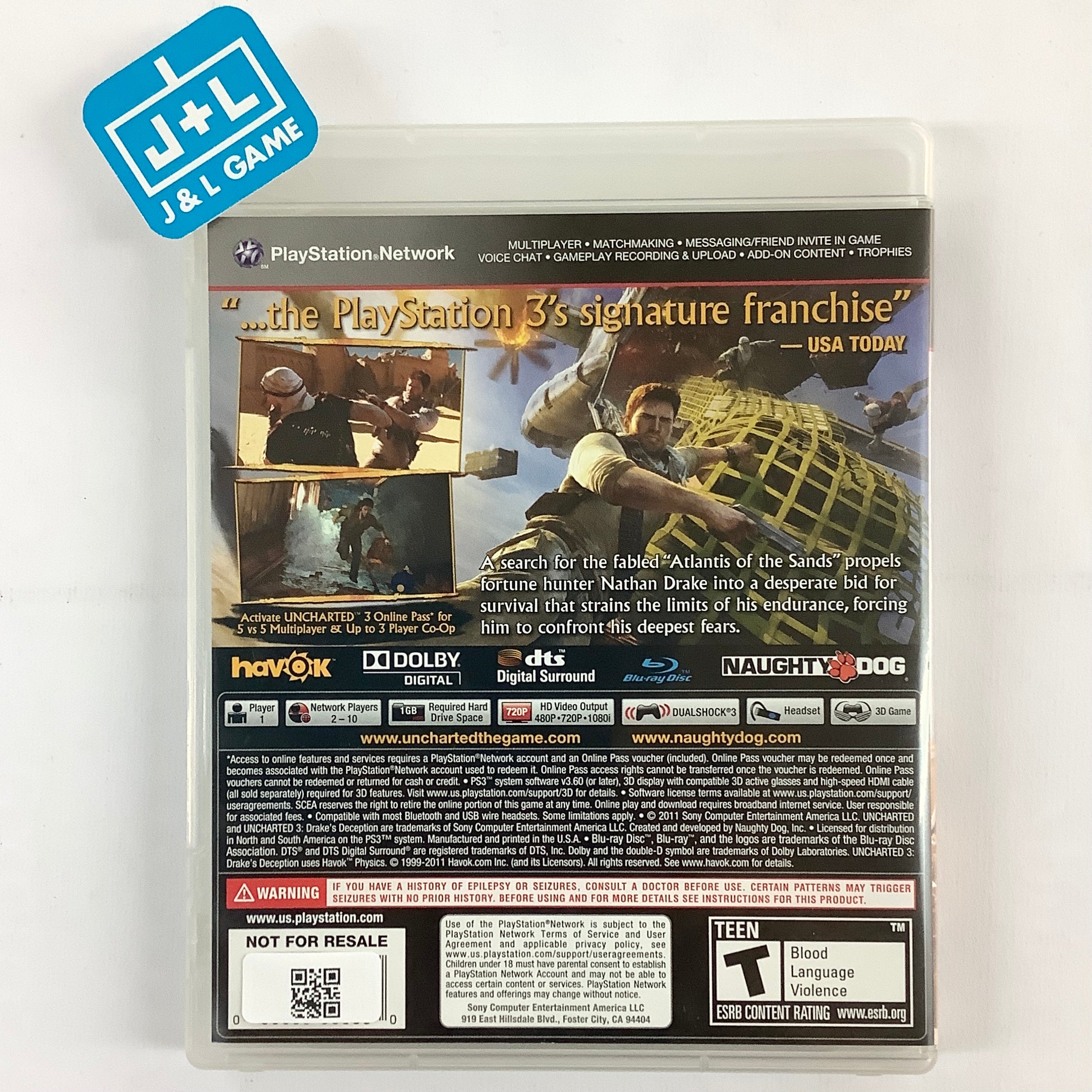 Uncharted 3: Drake's Deception - (PS3) PlayStation 3 [Pre-Owned] Video Games Sony   