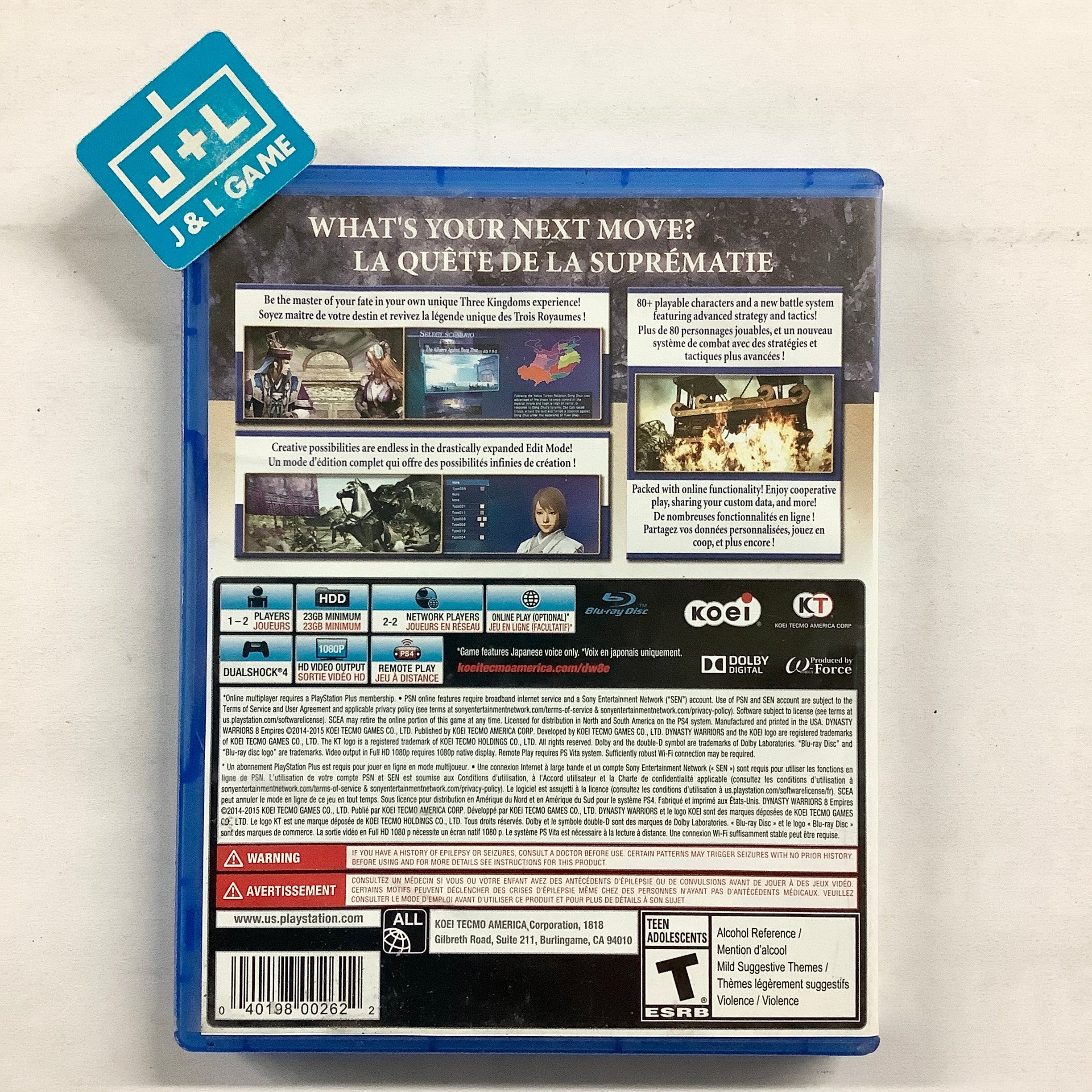 Dynasty Warriors 8 Empires - (PS4) PlayStation 4 [Pre-Owned] Video Games Koei Tecmo   