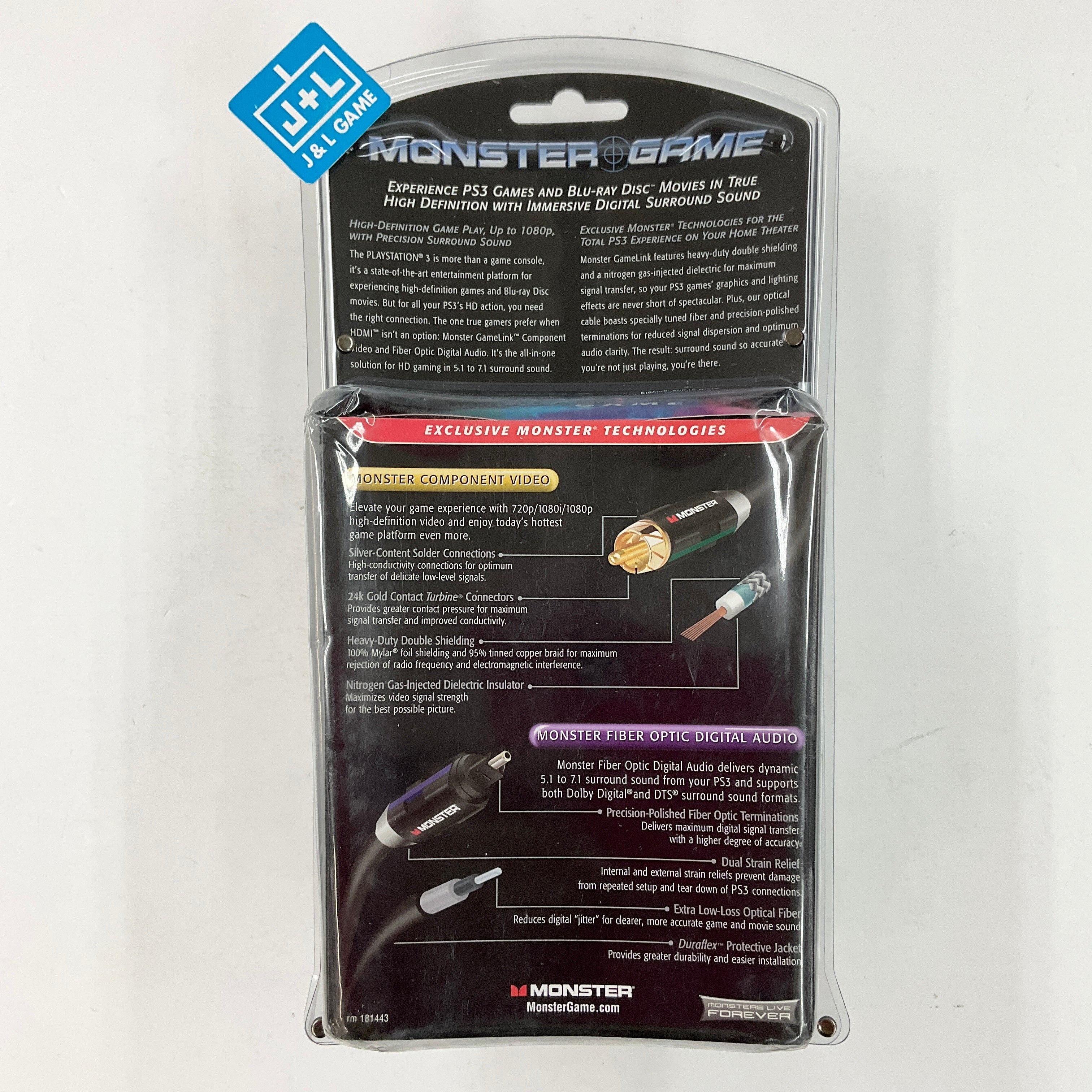 Monster GameLink PlayStation 3 Component Video & Fiber Optic Audio A/V Kit - (PS3) PlayStation 3 Video Games Monster   