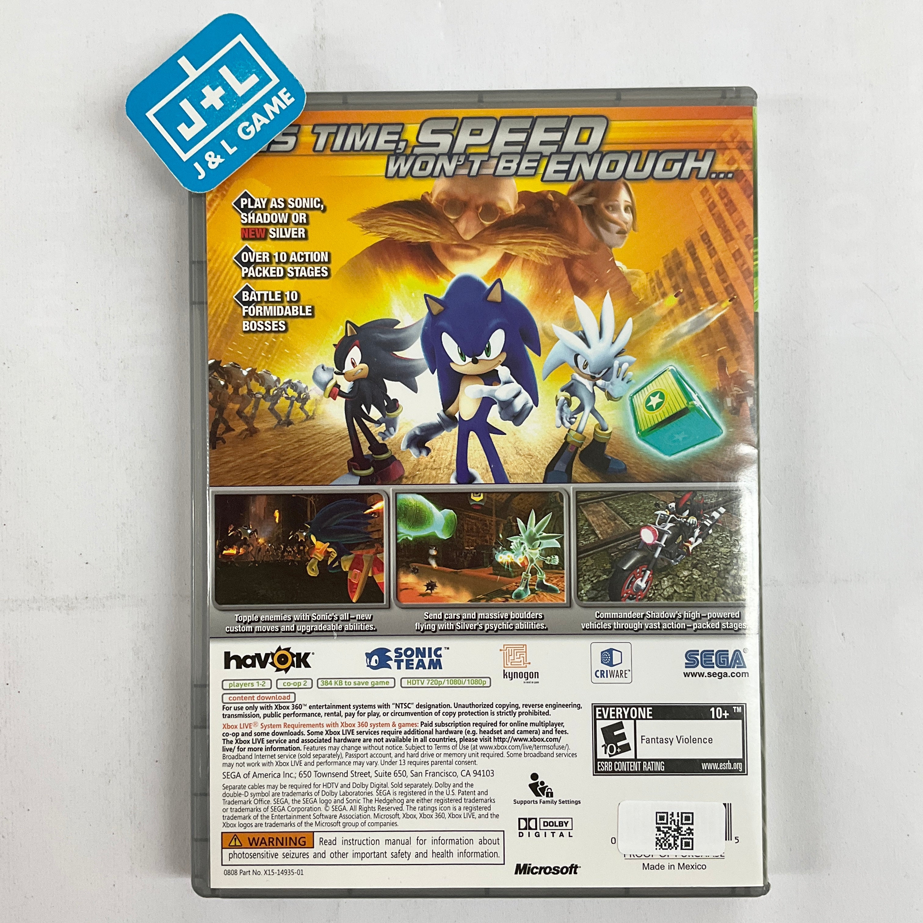 Sonic the Hedgehog (Platinum Family Hits) - Xbox 360 [Pre-Owned] Video Games Sega   