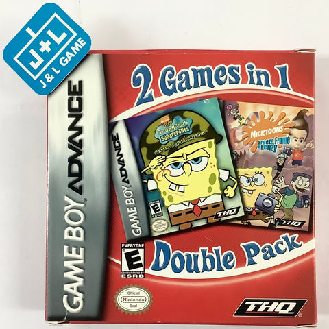 2 Games in 1 Double Pack - SpongeBob SquarePants: Battle for Bikini Bottom & Nicktoons: Freeze Frame Frenzy - (GBA) Game Boy Advance [Pre-Owned] Video Games THQ   