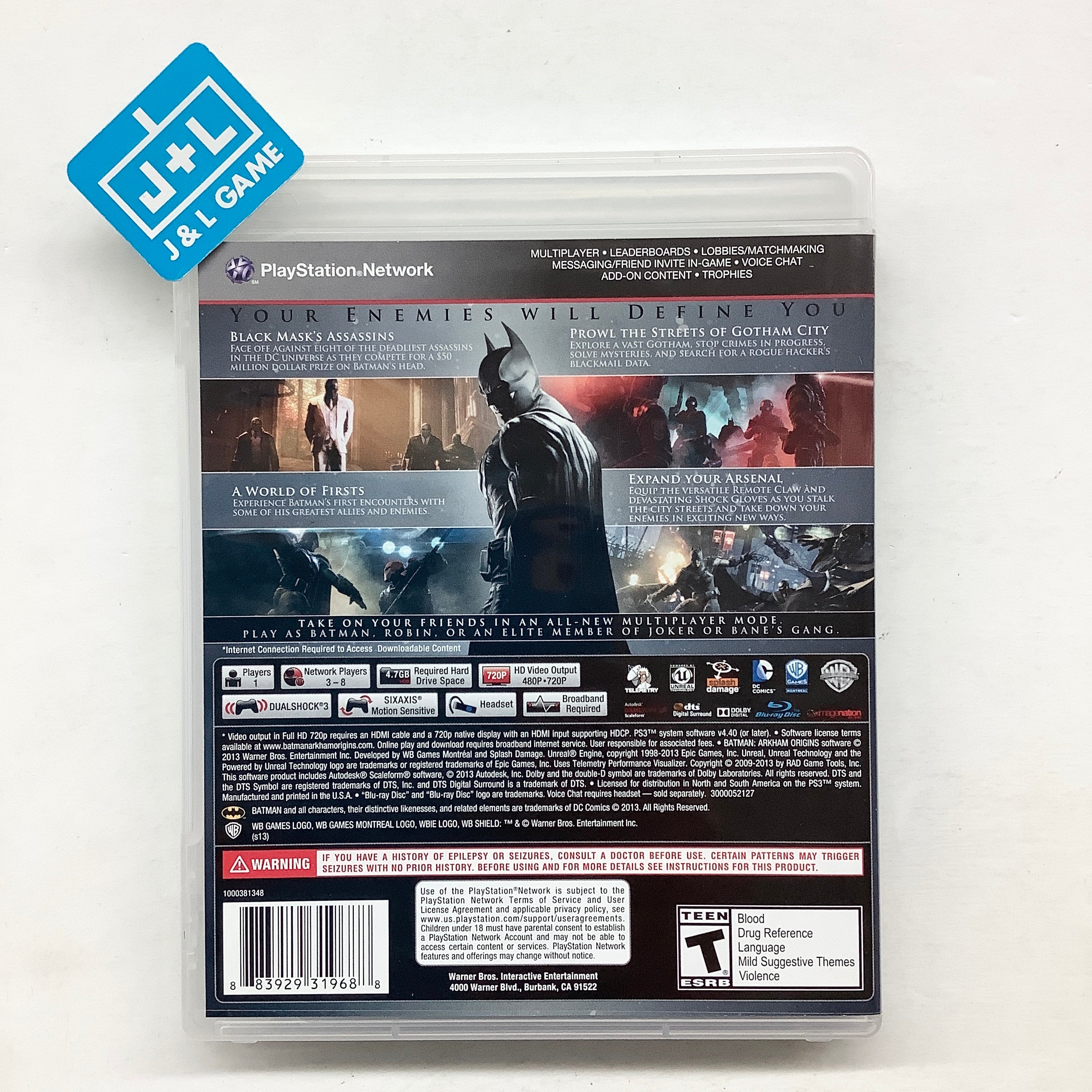 Batman: Arkham Origins - (PS3) PlayStation 3 [Pre-Owned] Video Games Warner Bros. Interactive Entertainment   