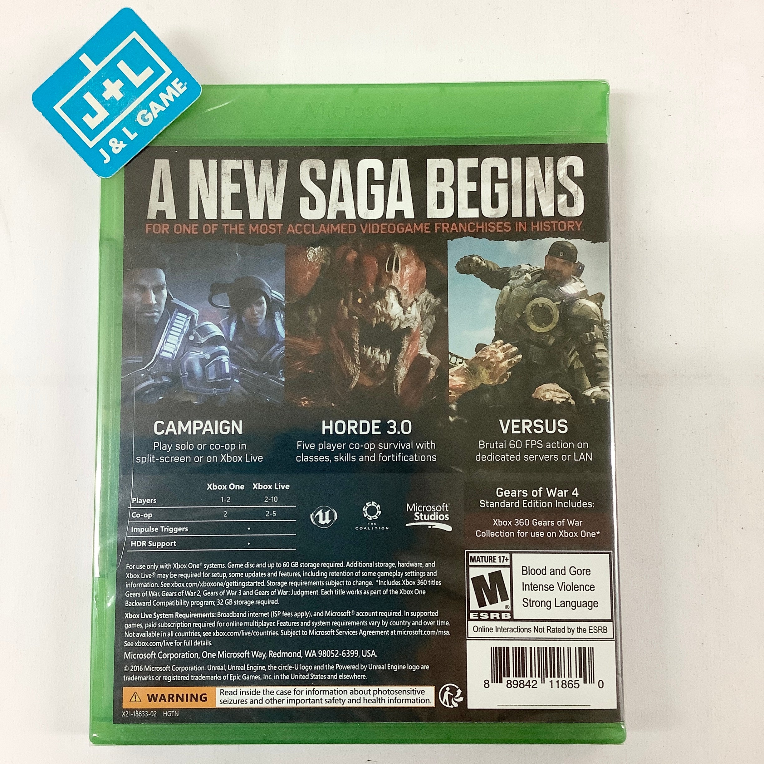 Gears of War 4 - (XB1) Xbox One Video Games Microsoft   