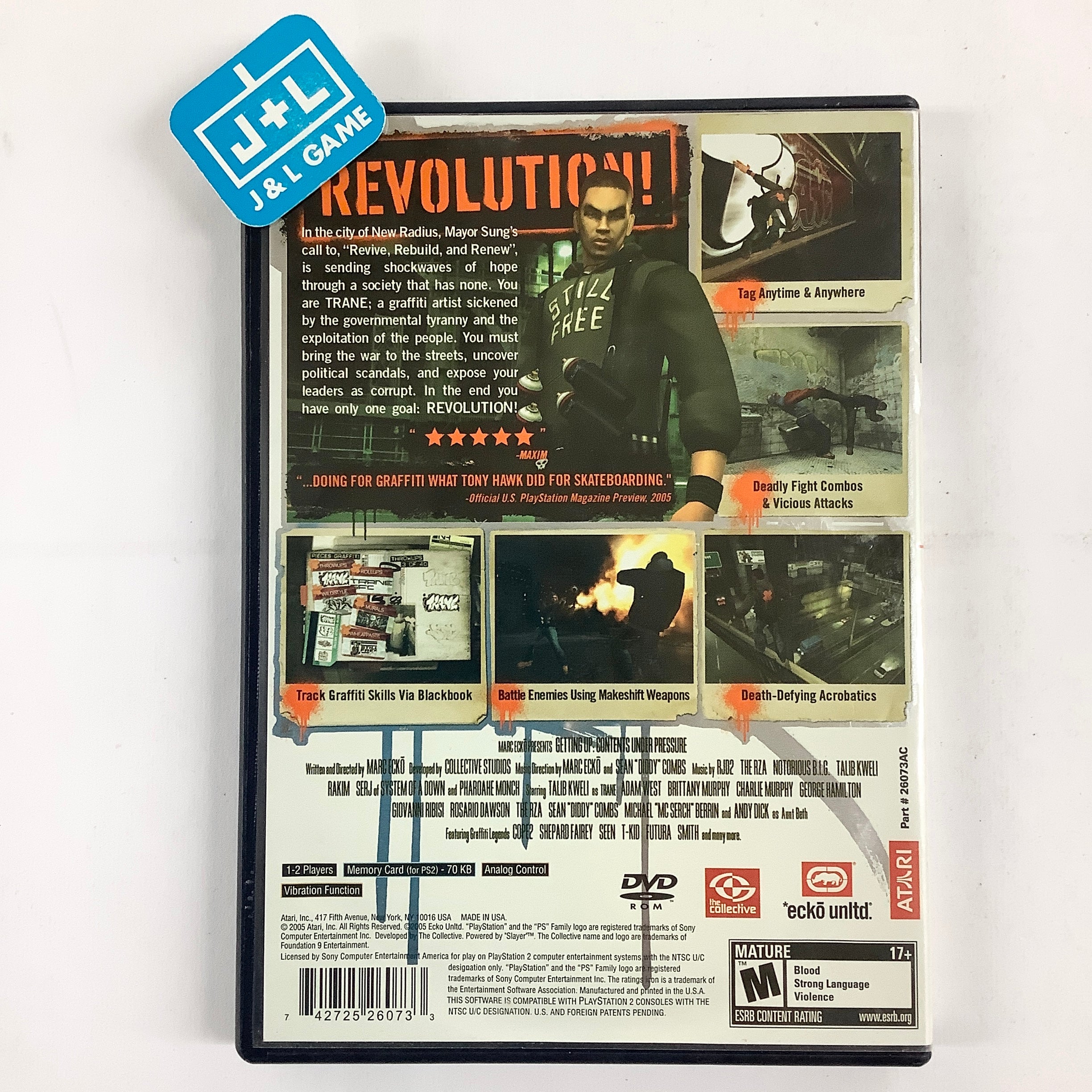 Marc Ecko's Getting Up: Contents Under Pressure - (PS2) PlayStation 2 [Pre-Owned] Video Games Atari SA   