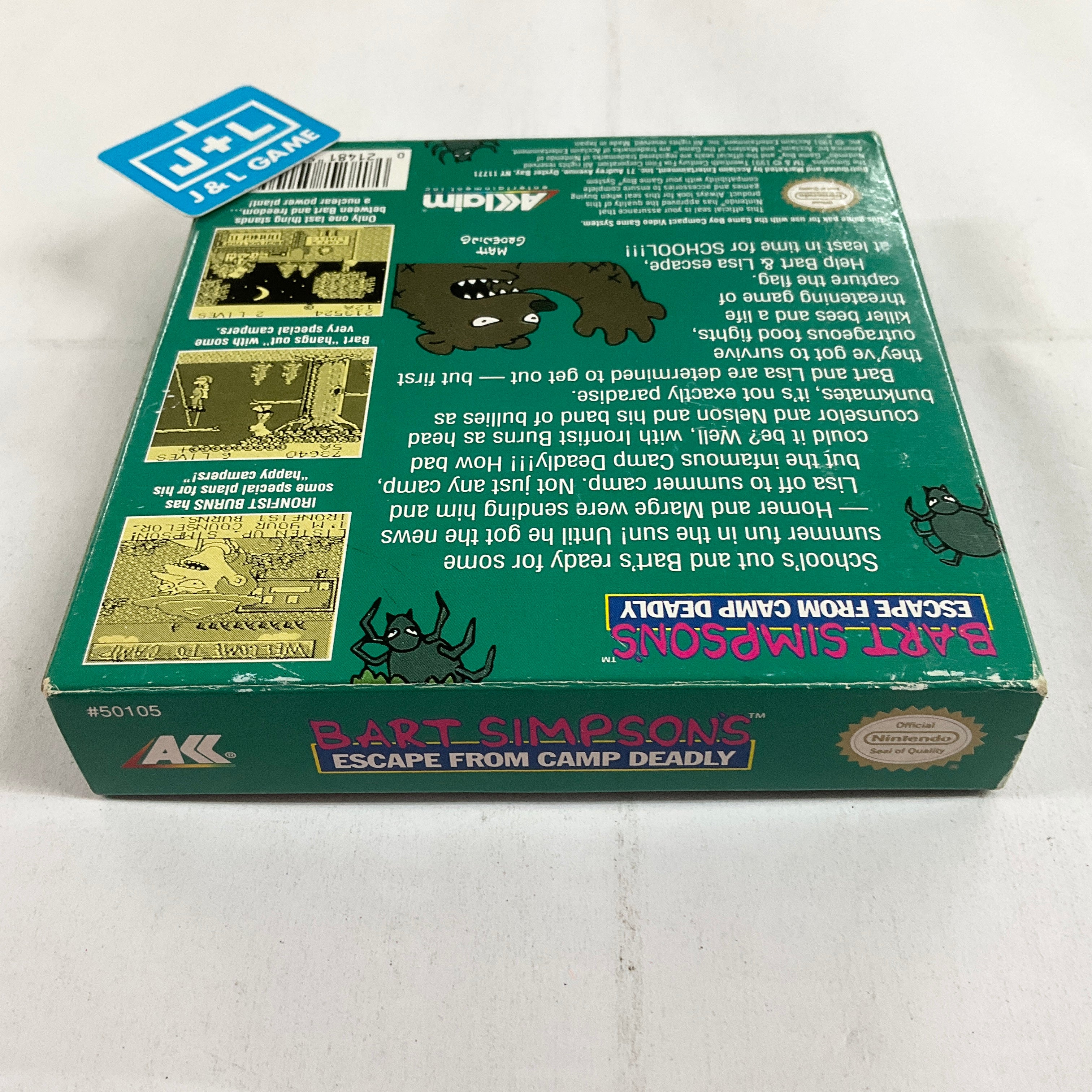 Bart Simpson's Escape From Camp Deadly - (GB) Game Boy [Pre