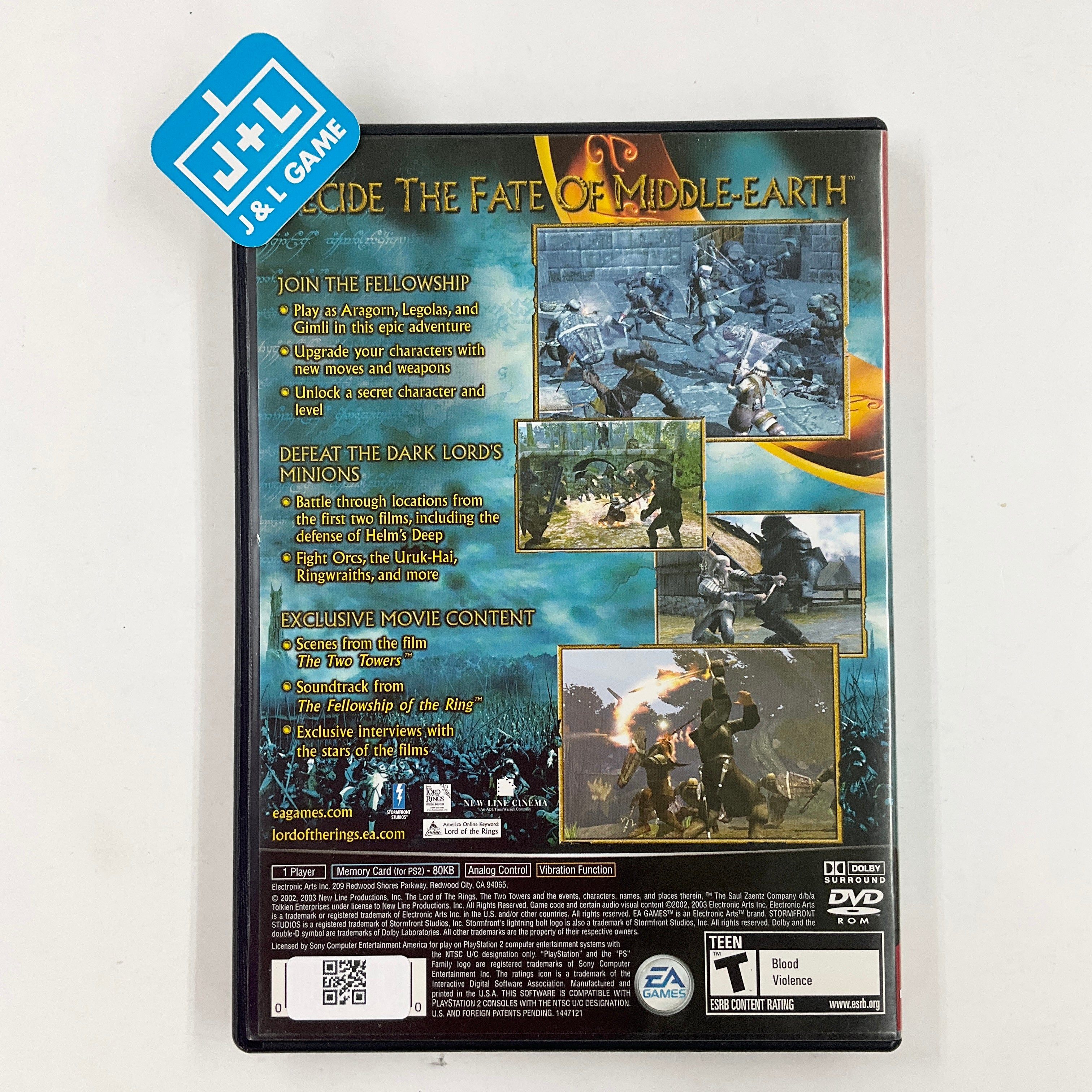 The Lord of the Rings: The Two Towers (Greatest Hits) - (PS2) PlayStation 2 [Pre-Owned] Video Games EA Games   