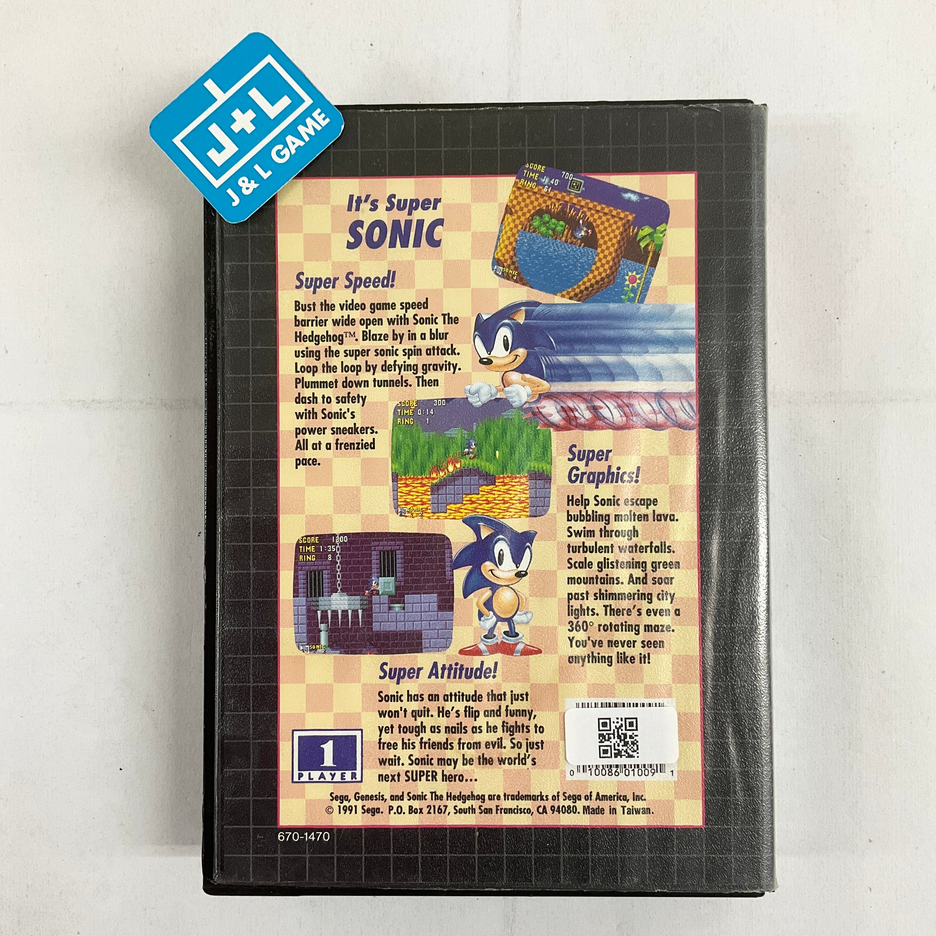 Sonic the Hedgehog (Not for Resale) - (SG) SEGA Genesis [Pre-Owned] Video Games Sega   