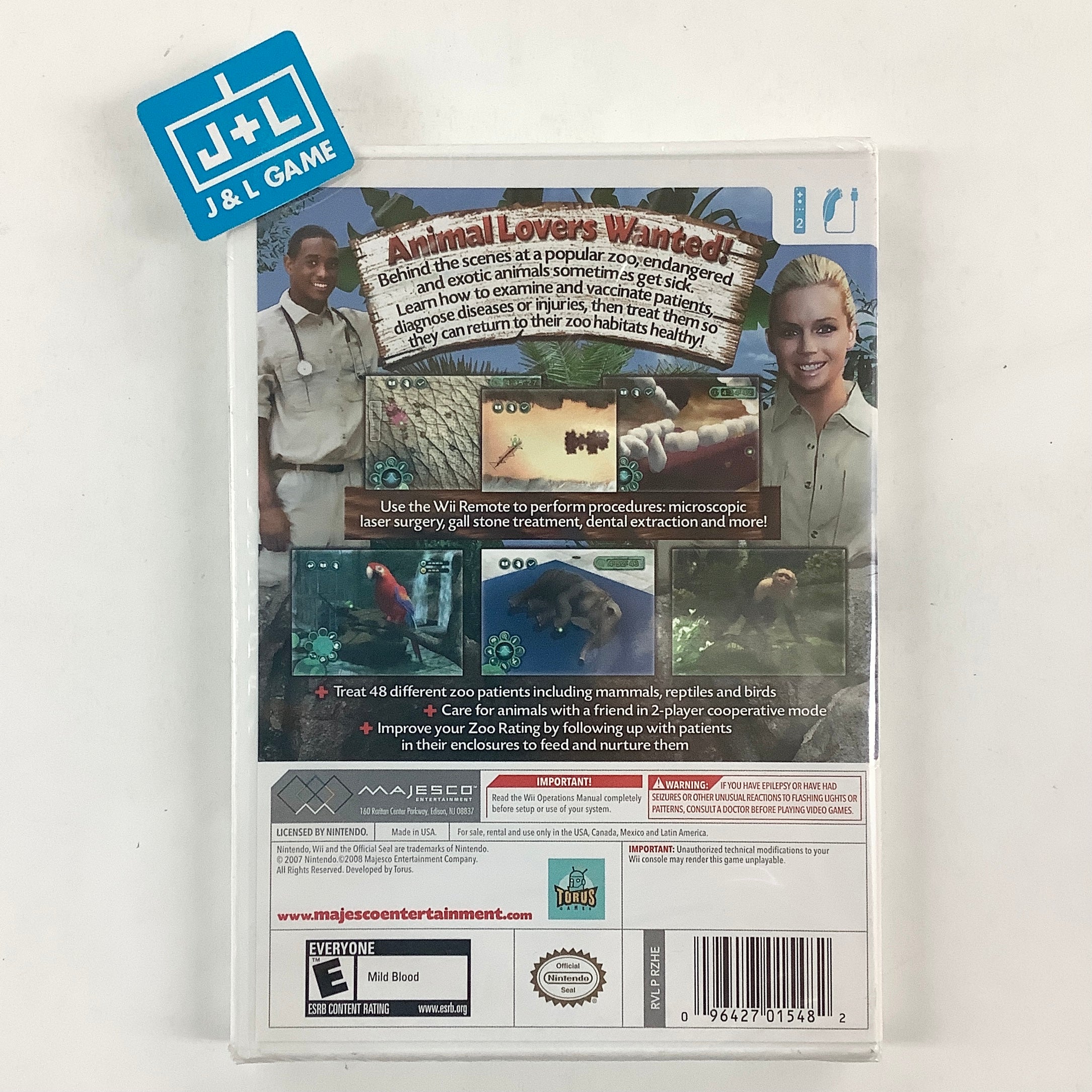 Zoo Hospital - Nintendo Wii Video Games Majesco   