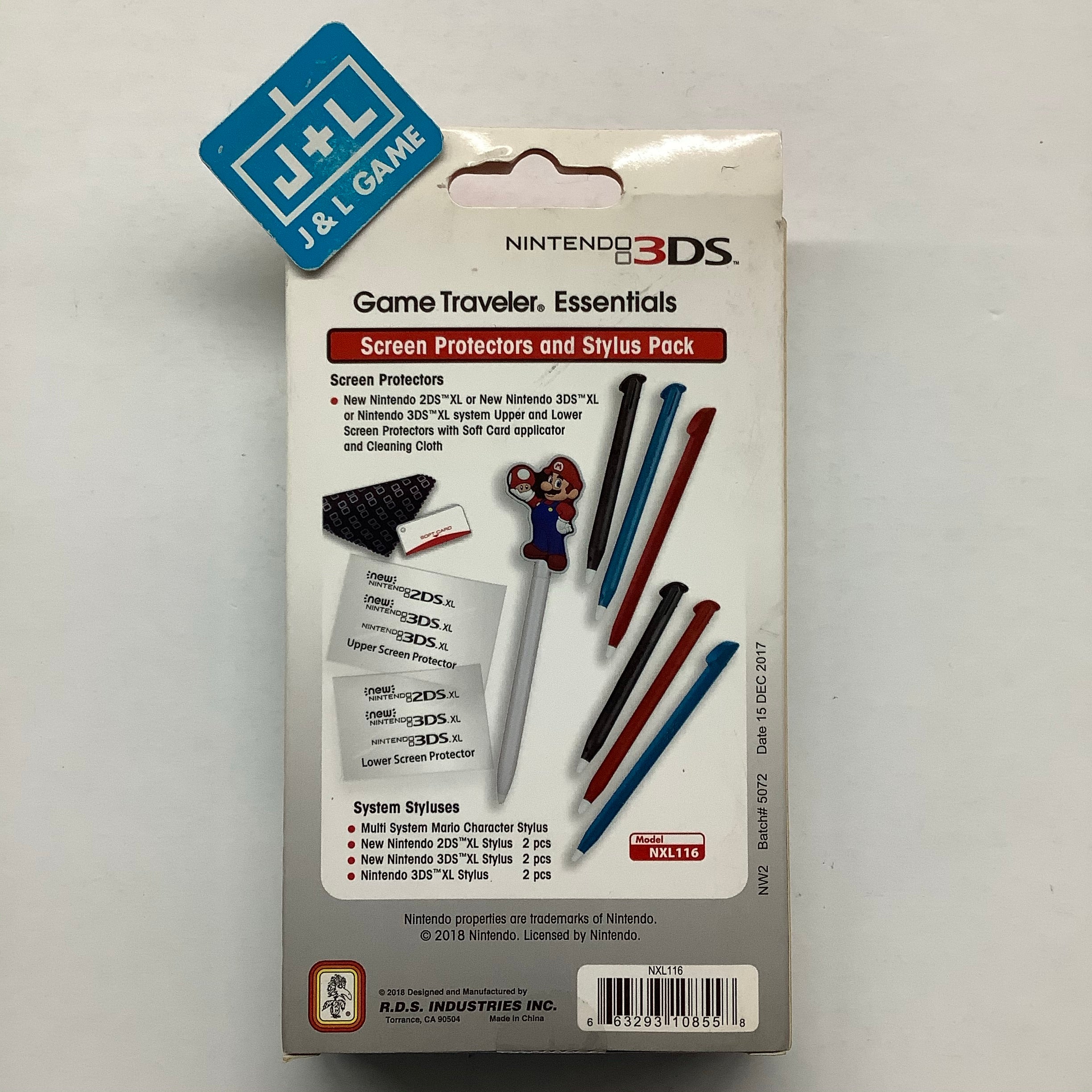 Nintendo 3DS Mario Stylus Pen and Screen Protection Pack – Fits 3DS XL and New 3DS XL Accessories RDS Industries   