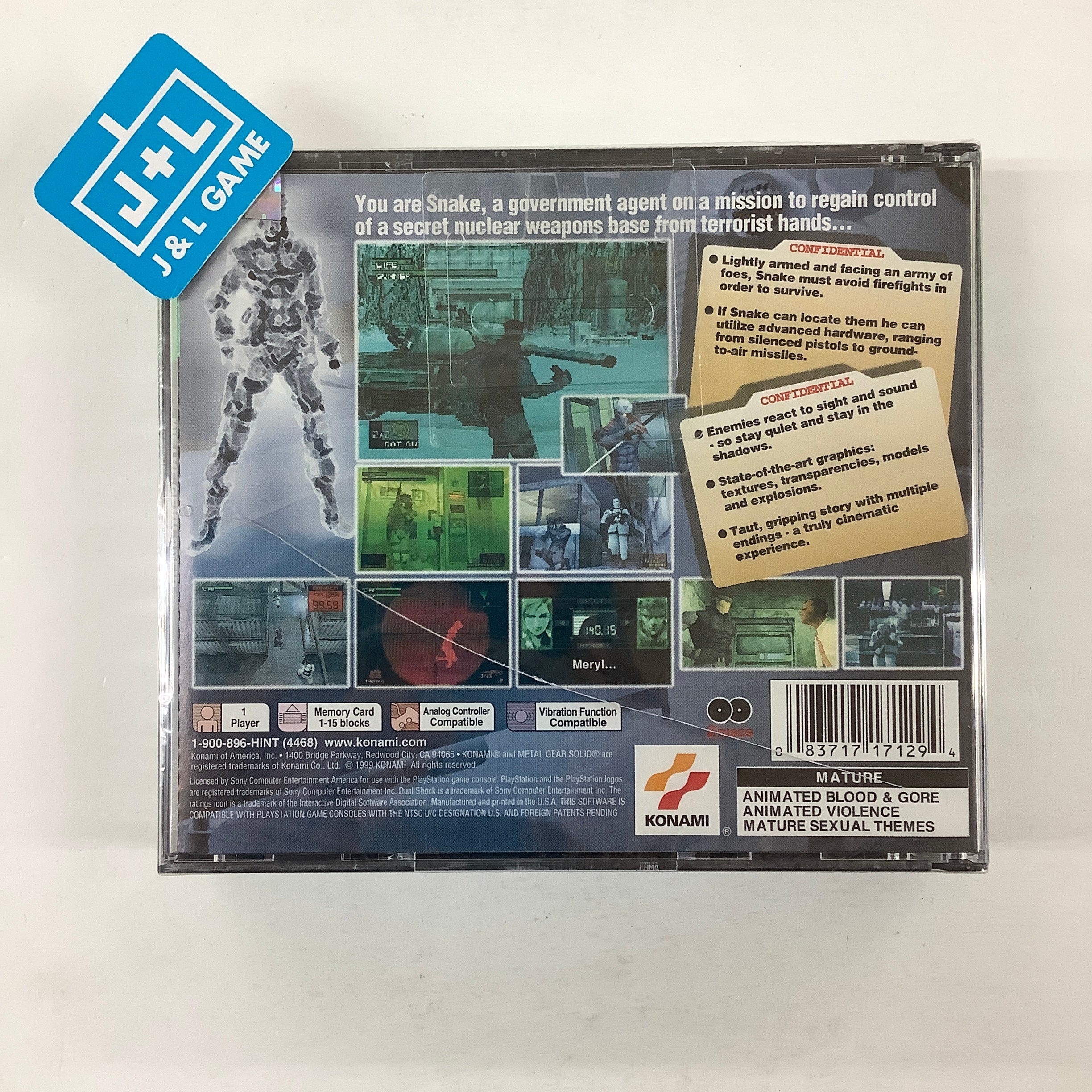 back of cd case metal gear solid Metal Gear Solid (Greatest Hits)