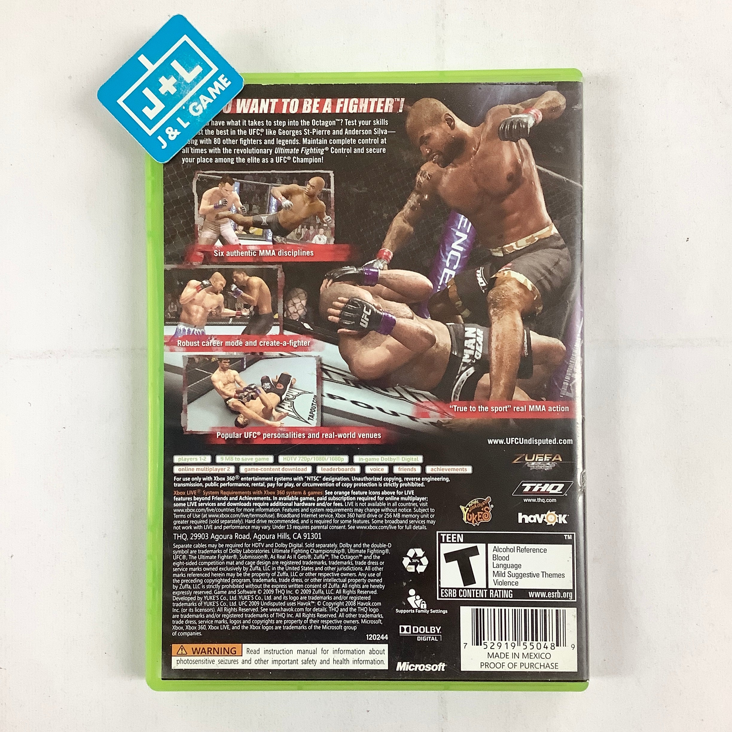 UFC Undisputed 2009 - Xbox 360 [Pre-Owned] Video Games THQ   