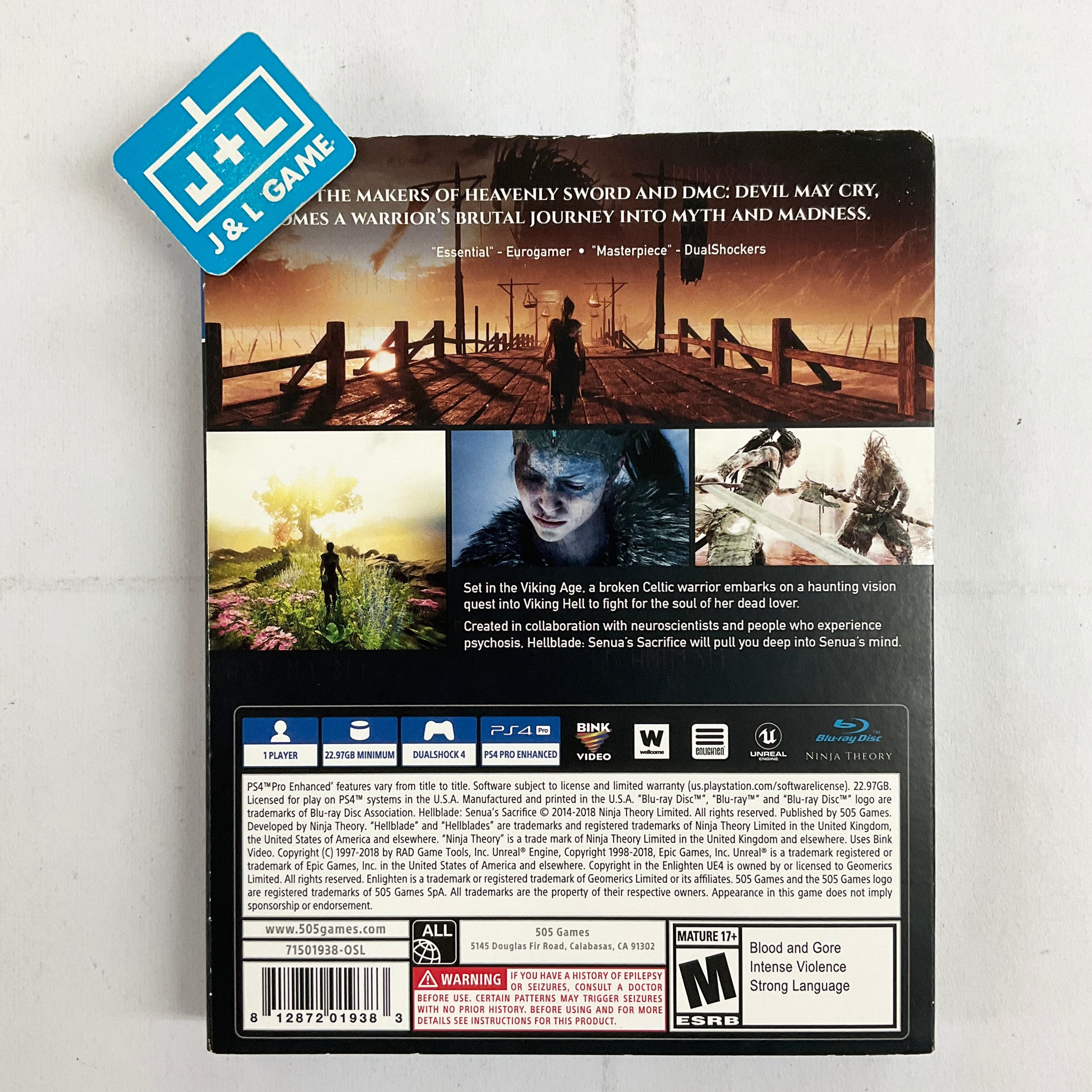 Hellblade: Senua's Sacrifice - (PS4) PlayStation 4 [Pre-Owned] Video Games 505 Games   