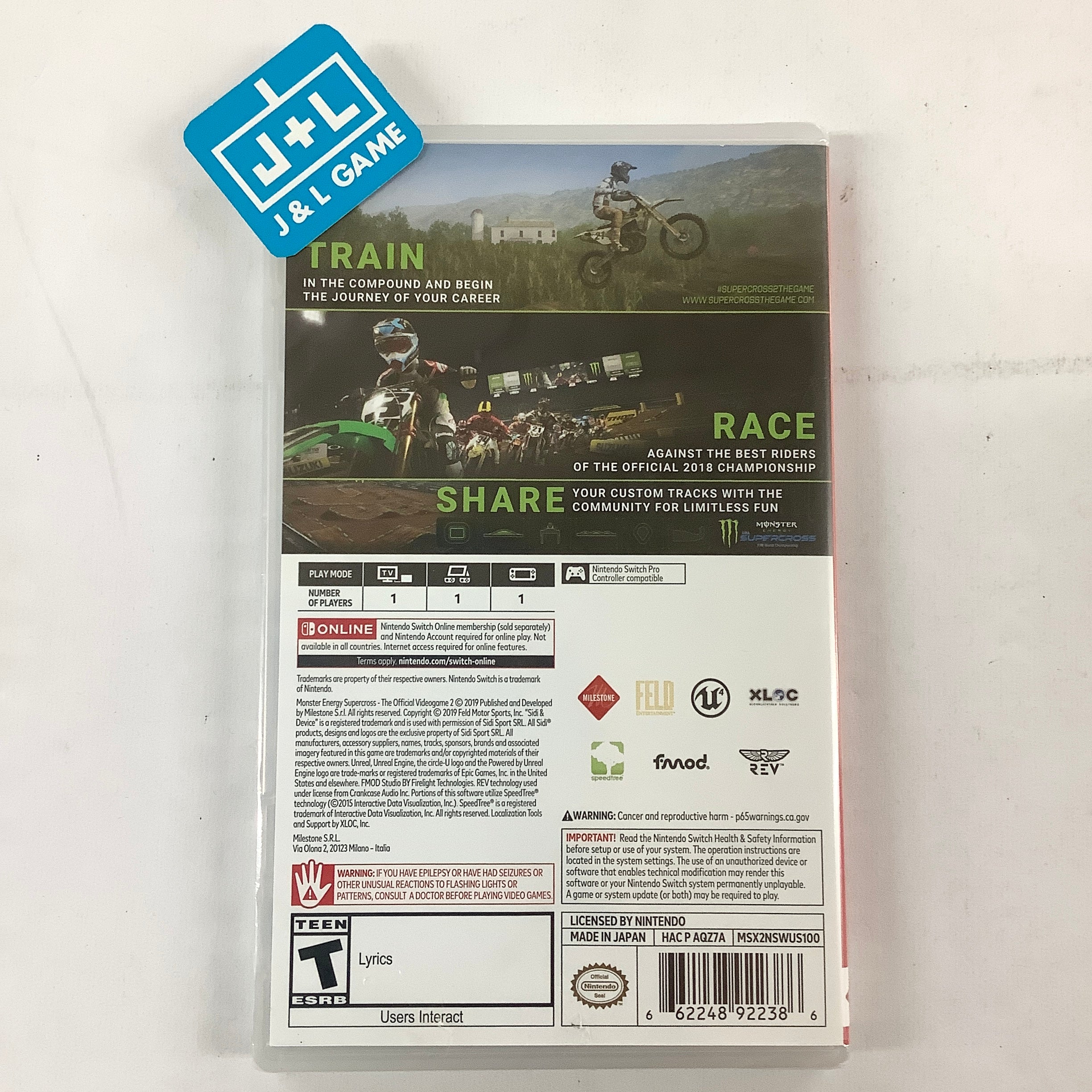 Monster Energy Supercross - The Official Videogame 2 - (NSW) Nintendo Switch Video Games Milestone S.r.l   