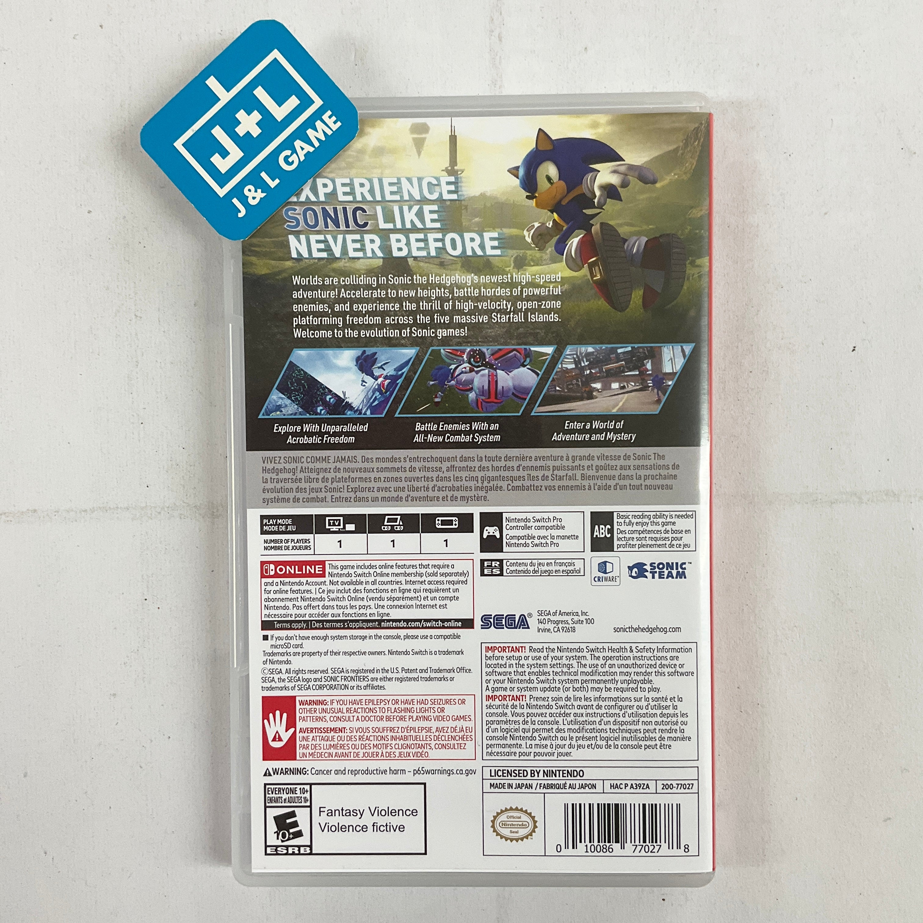 Sonic Frontiers - (NSW) Nintendo Switch [Pre-Owned] Video Games SEGA   