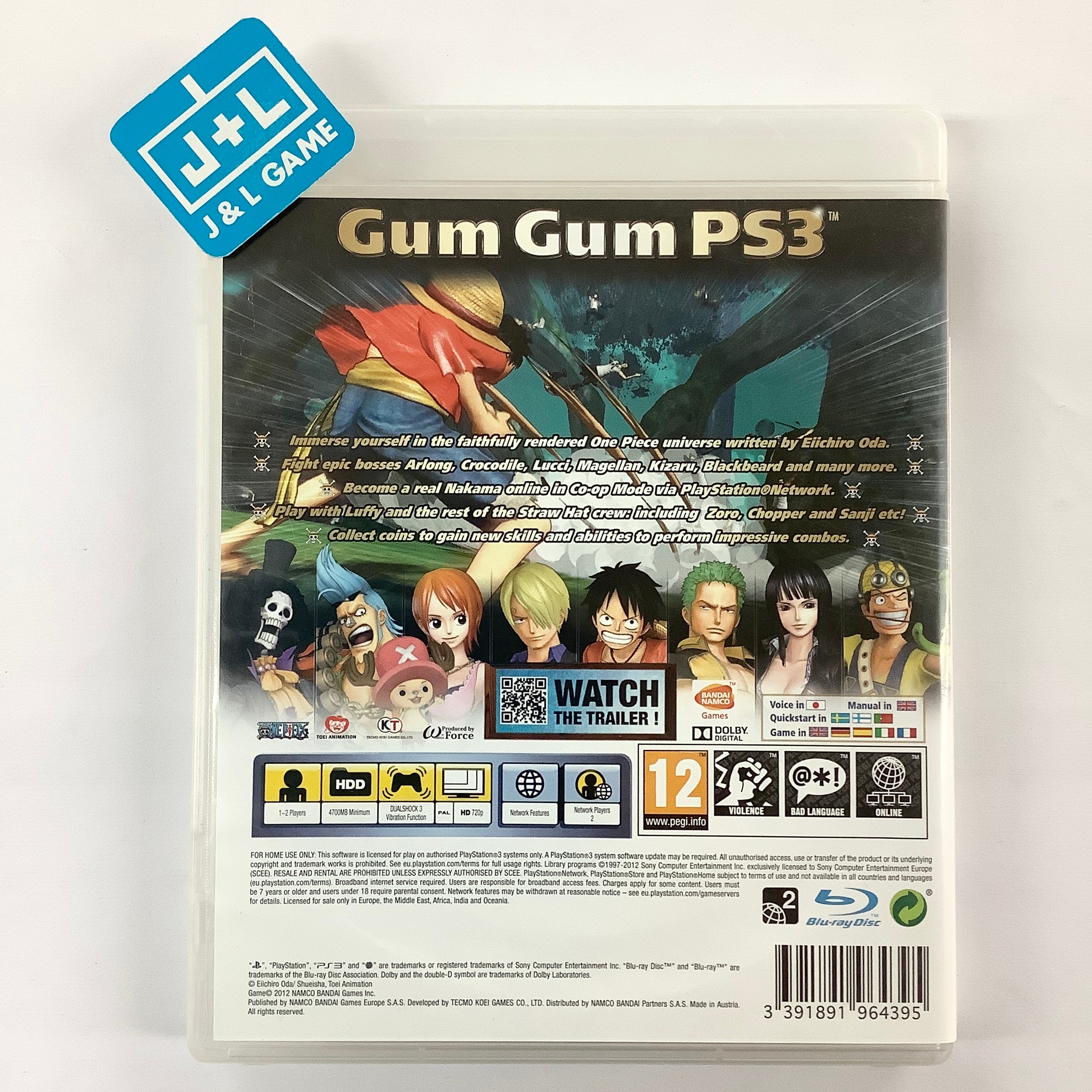 One Piece: Pirate Warriors - (PS3) PlayStation 3 [Pre-Owned] (European Import) Video Games Bandai Namco Games   