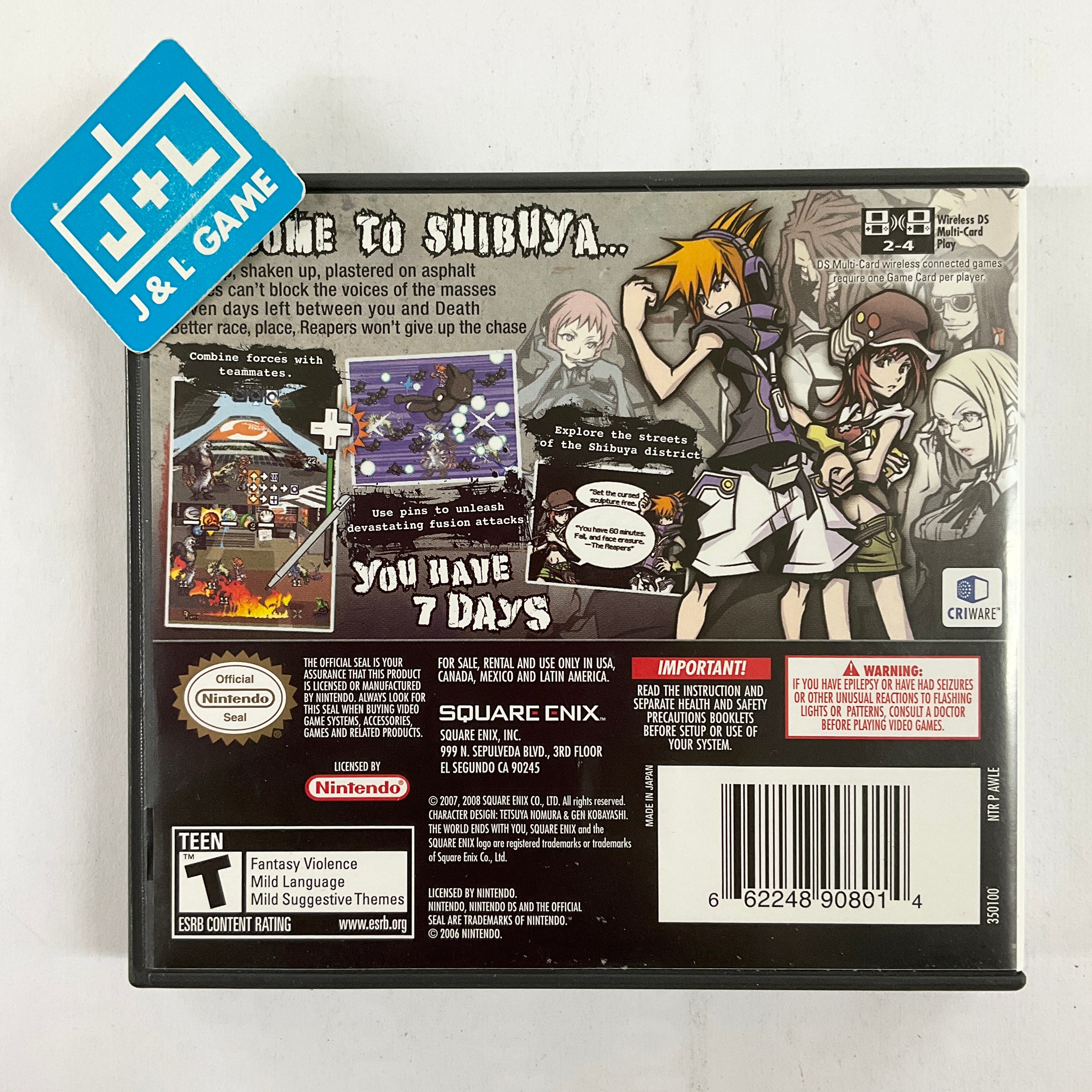 The World Ends With You - (NDS) Nintendo DS [Pre-Owned] Video Games Square Enix   