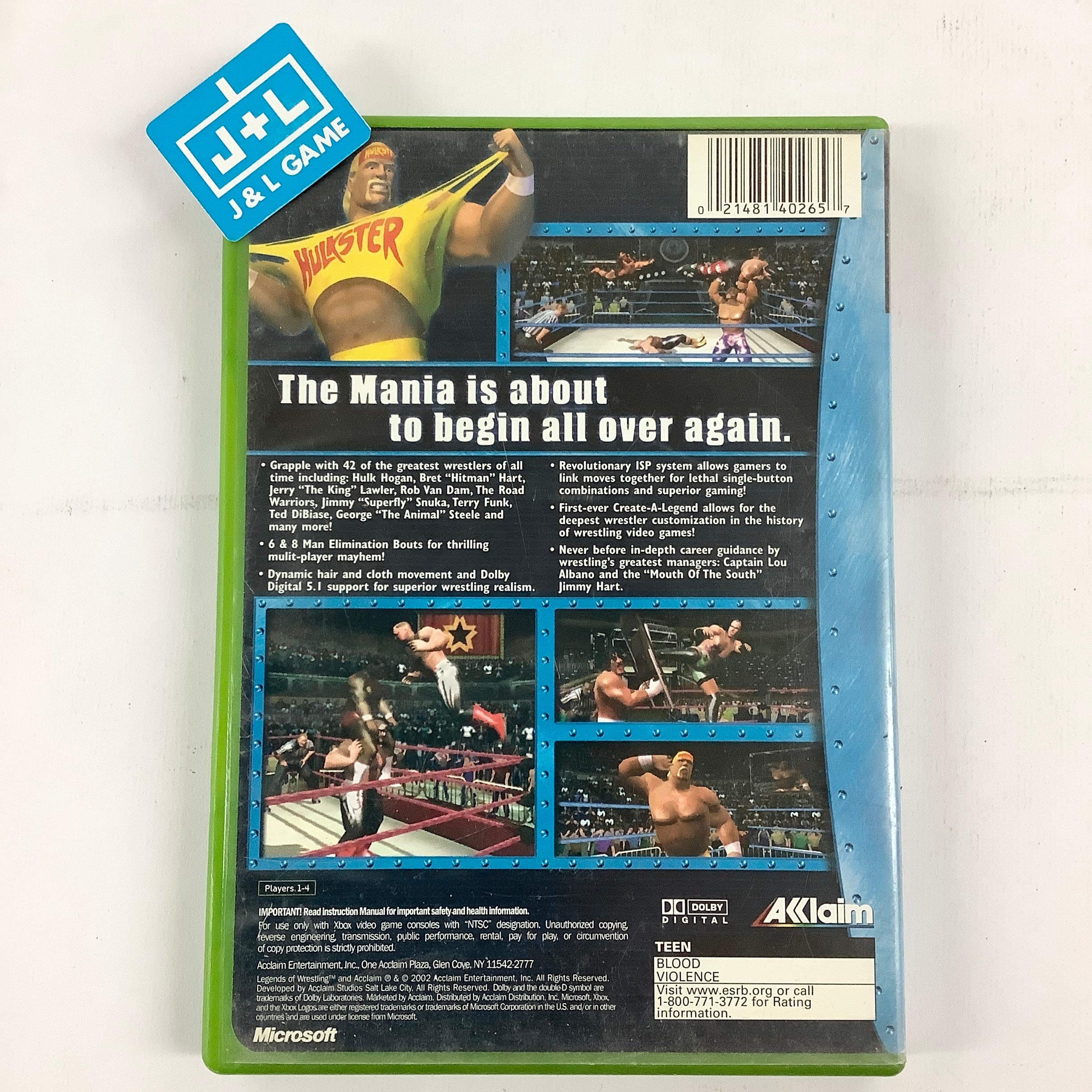 Legends of Wrestling - (XB) Xbox [Pre-Owned] Video Games Acclaim   