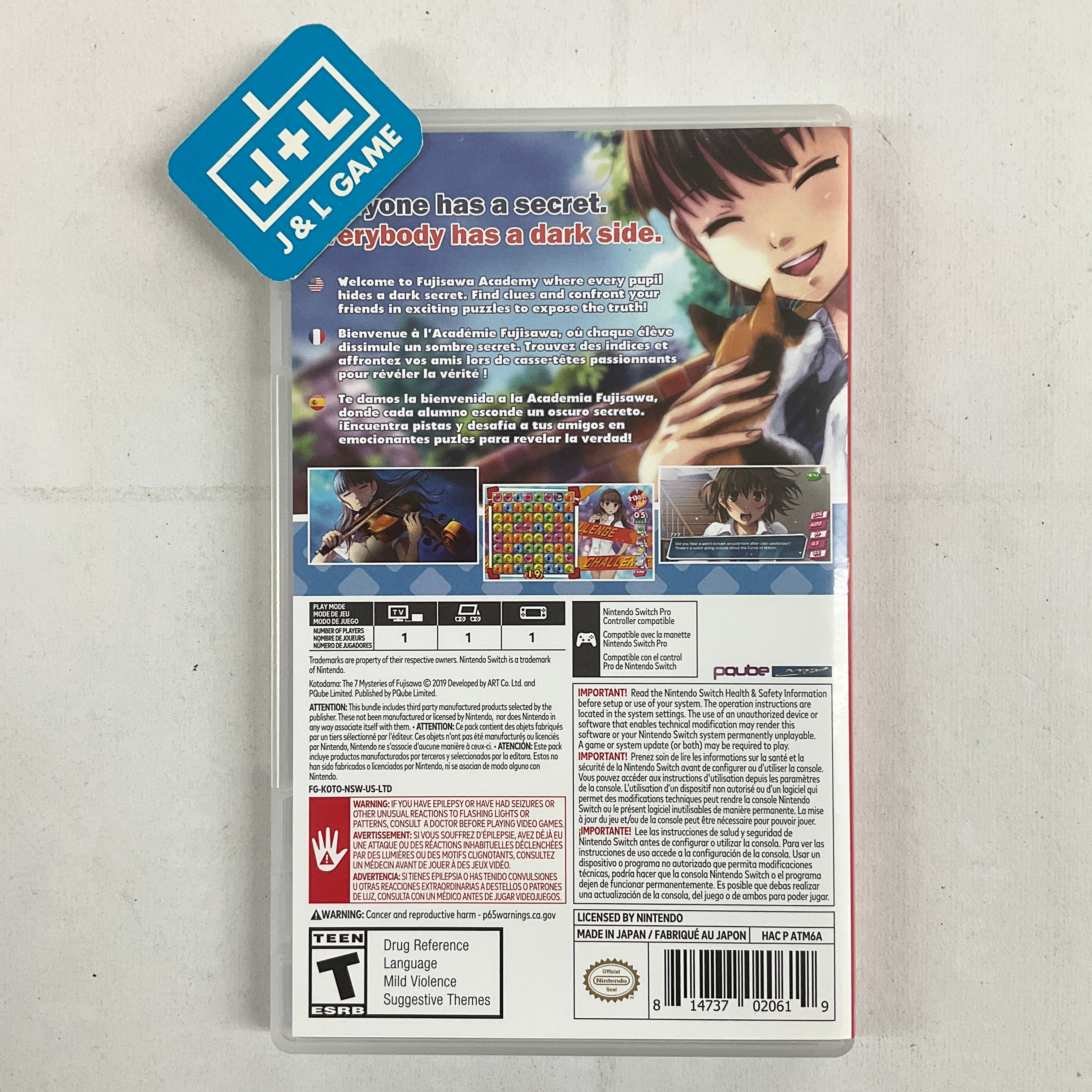 Kotodama: The 7 Mysteries of Fujisawa - (NSW) Nintendo Switch [Pre-Owned] Video Games PQube   