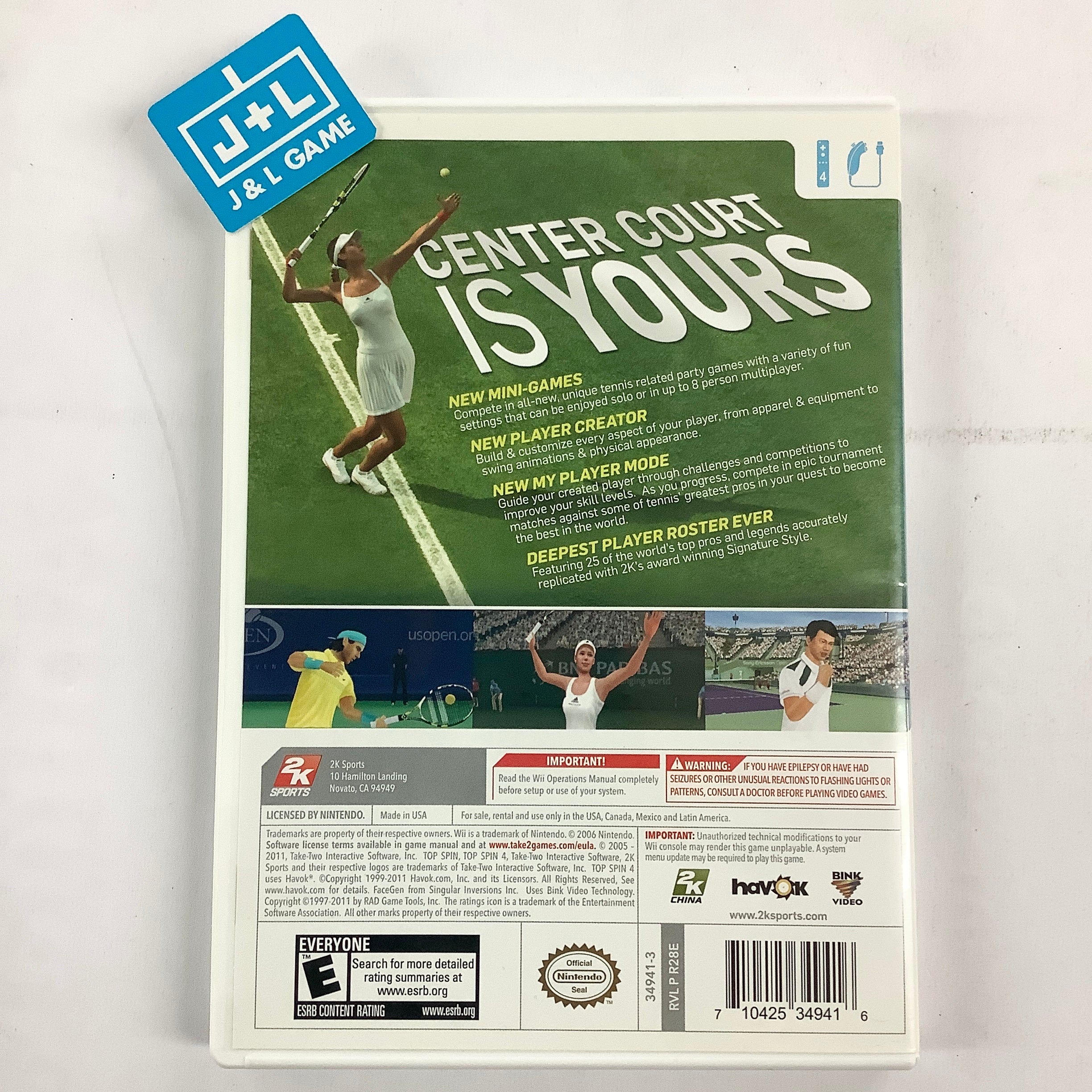 Top Spin 4 - Nintendo Wii [Pre-Owned] Video Games 2K GAMES   