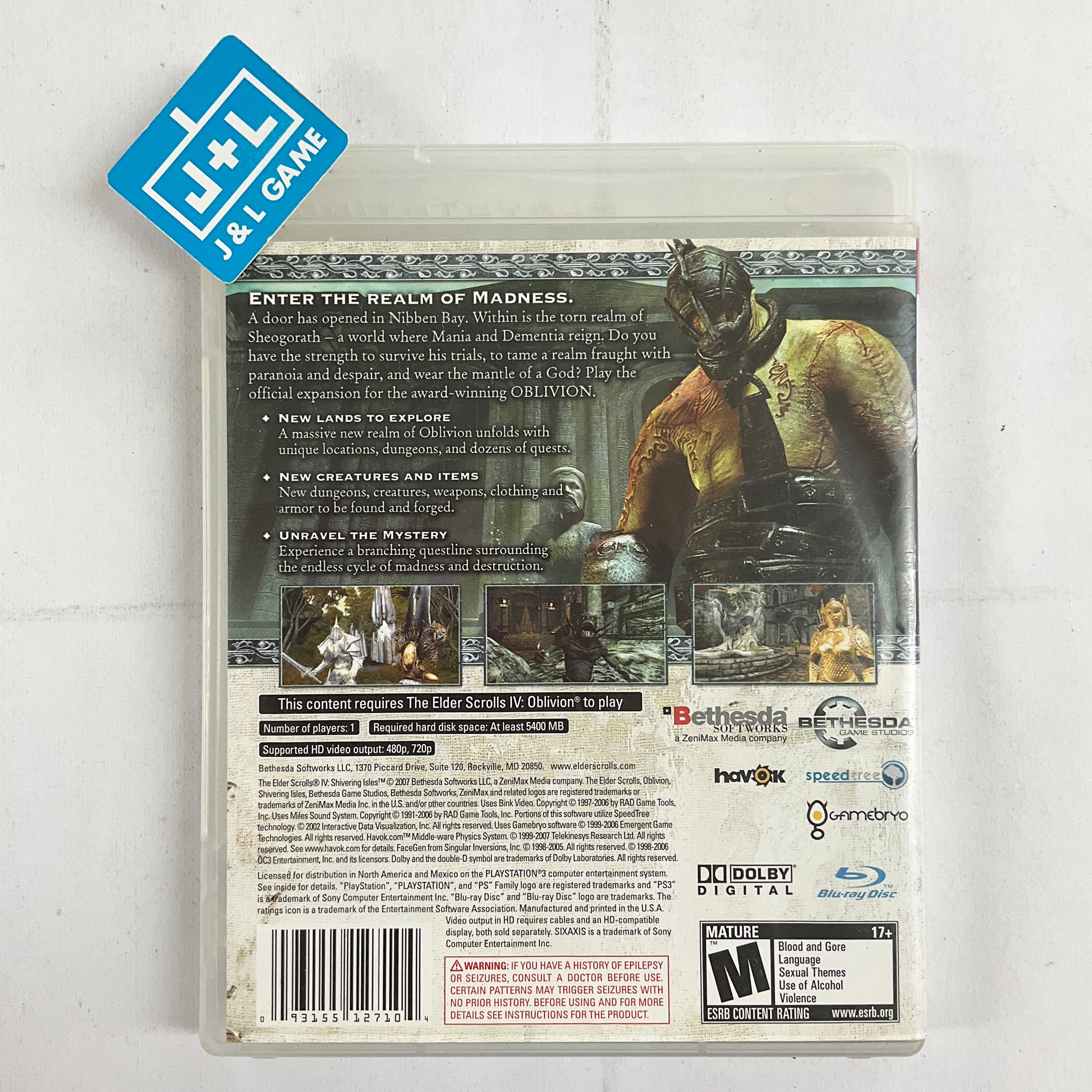 The Elder Scrolls IV: Shivering Isles - (PS3) Playstation 3 [Pre-Owned] Video Games Bethesda   