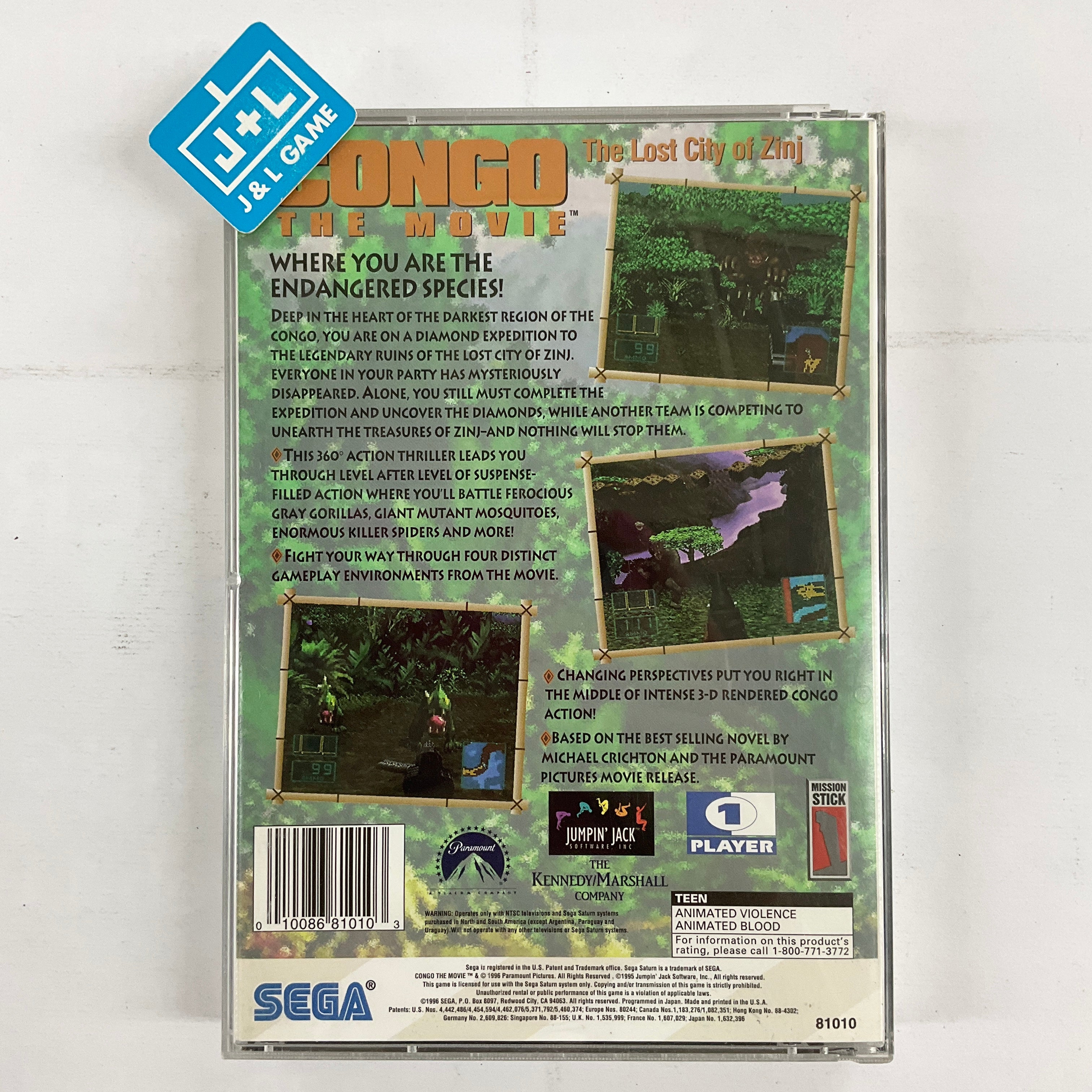 Congo the Movie: The Lost City of Zinj - (SS) SEGA Saturn [Pre-Owned] Video Games Sega   