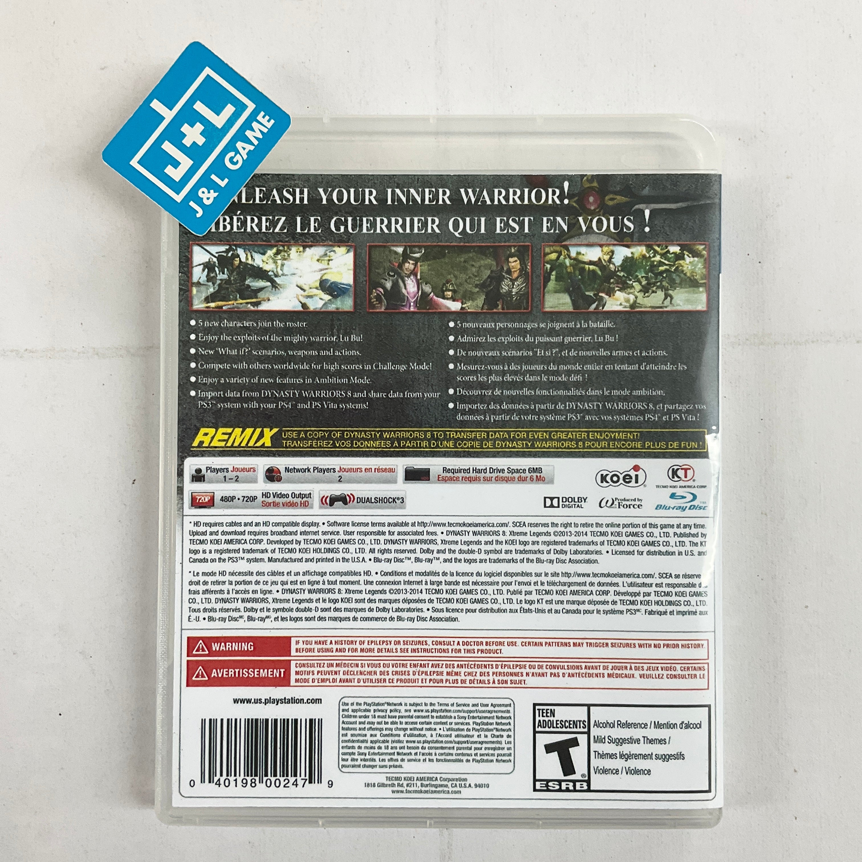 Dynasty Warriors 8: Xtreme Legends - (PS3) PlayStation 3 [Pre-Owned] Video Games Tecmo Koei Games   