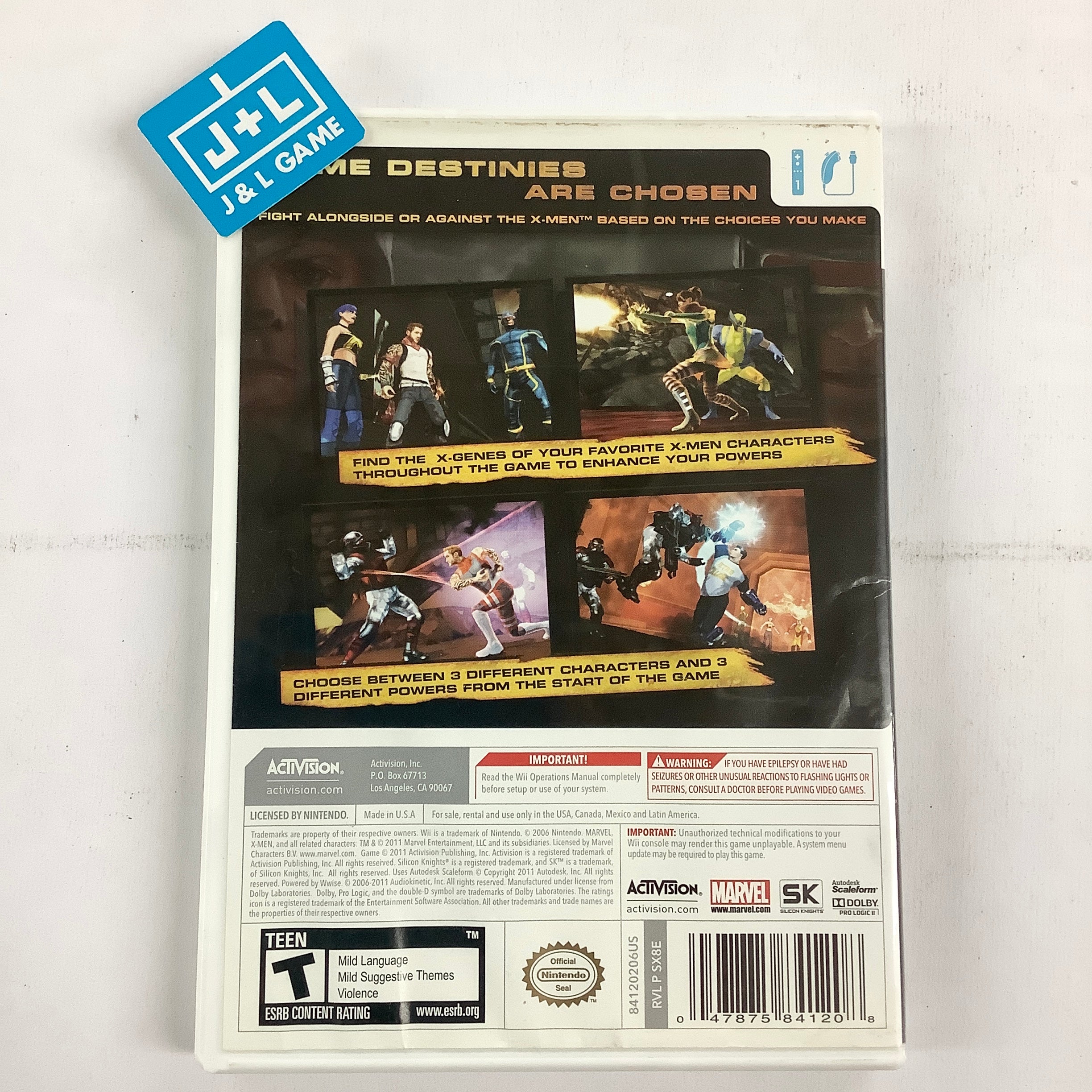 X-Men: Destiny - Nintendo Wii [Pre-Owned] Video Games Blizzard Entertainment   