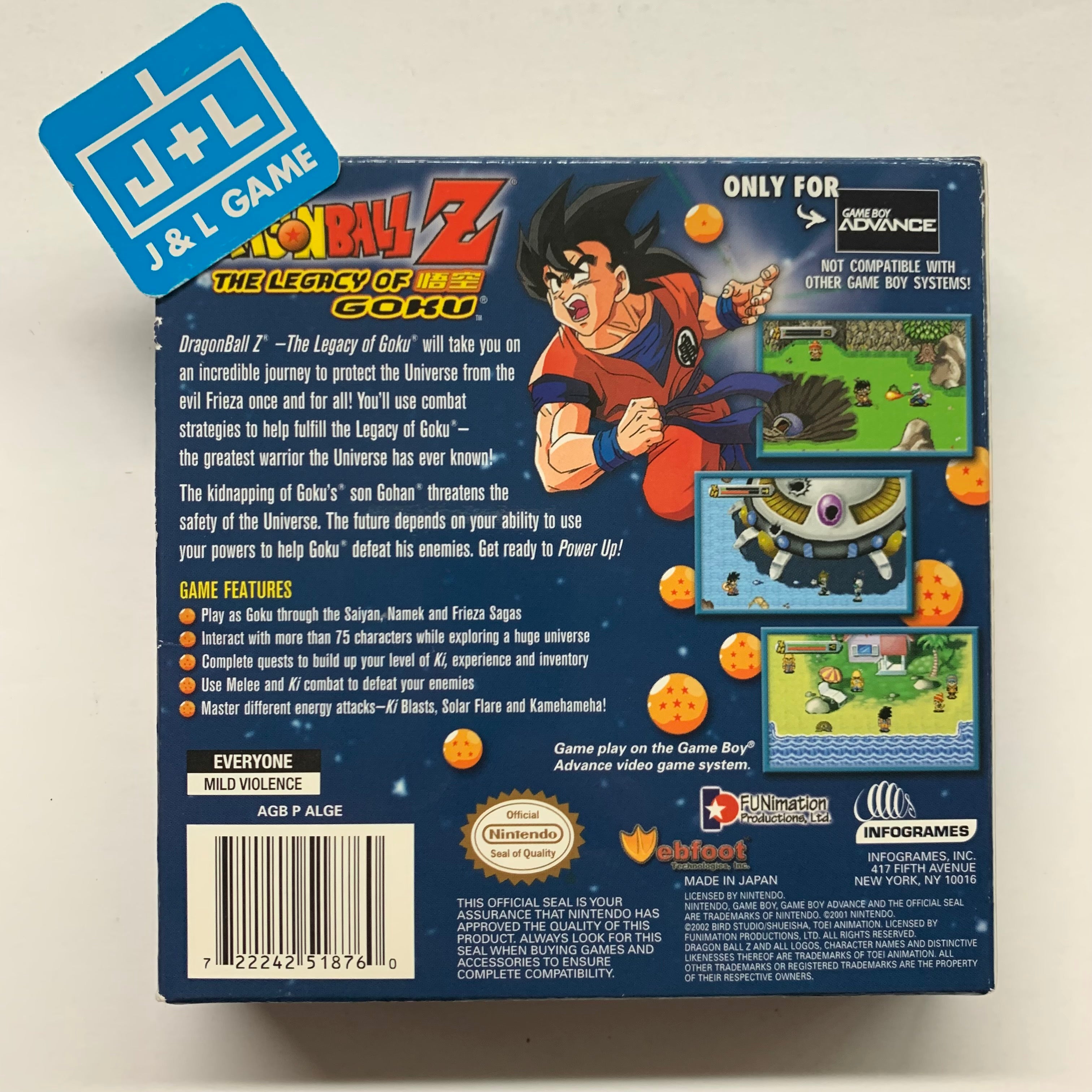 Dragon Ball Z: The Legacy of Goku - (GBA) Game Boy Advance [Pre-Owned] Video Games Infogrames   